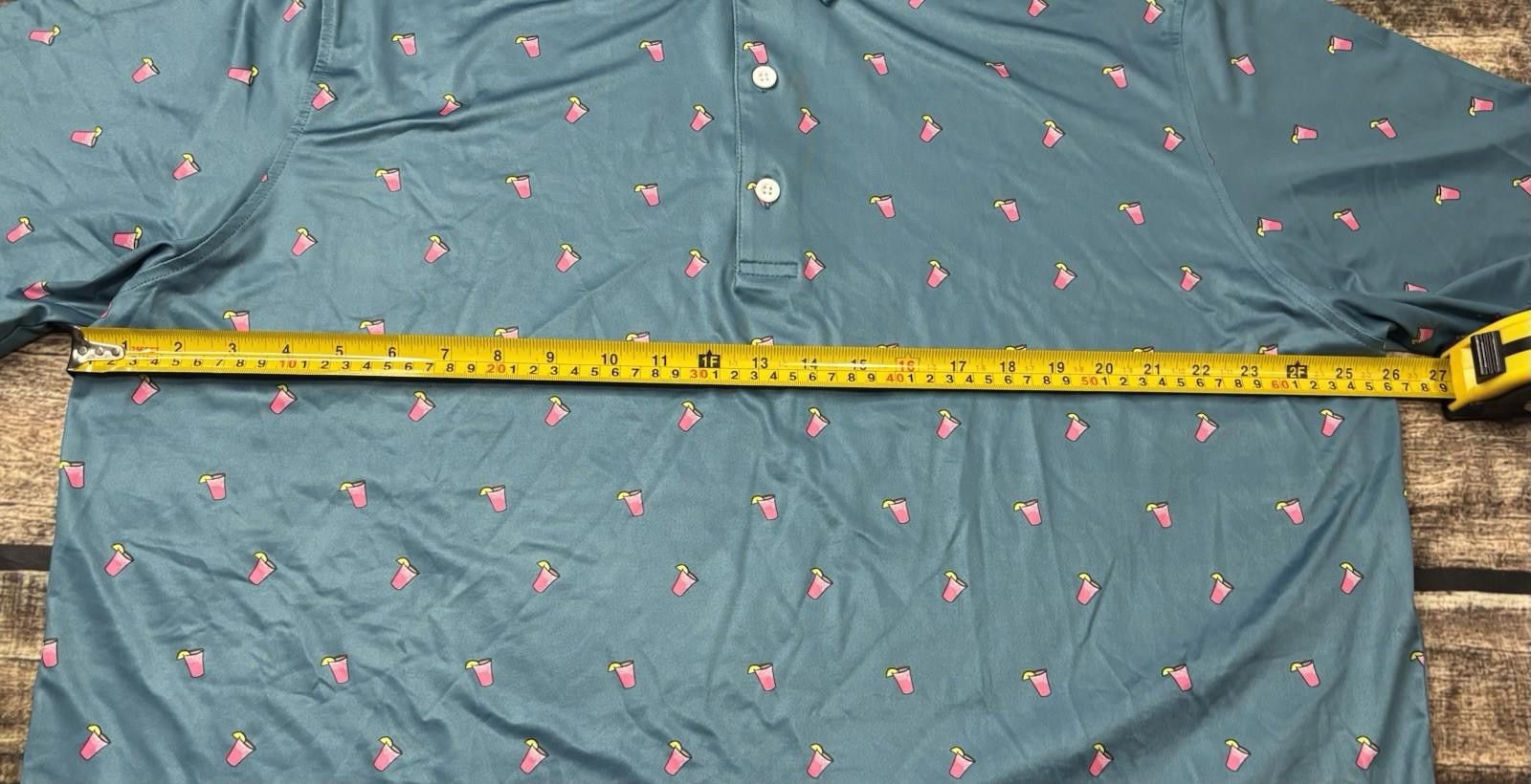 Other Deolax Polo Shirt Mens 2XL Pink Lemonade Print Golf Stretch Size US XXL / EU 58 / 5 - 10 Thumbnail