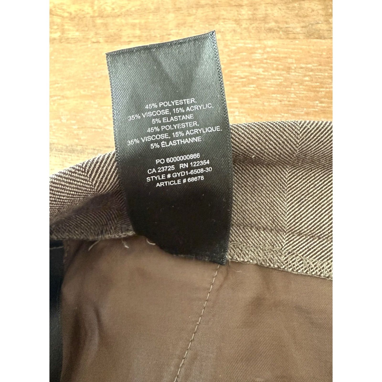 Aritzia Aritzia Babaton Herringbone Conan Cropped Pants Women’s 6 Elastic Waist Brown Twill Pockets Cropped 90s City Office Career Regular Womens Size 28" / US 6 / IT 42 - 5 Thumbnail