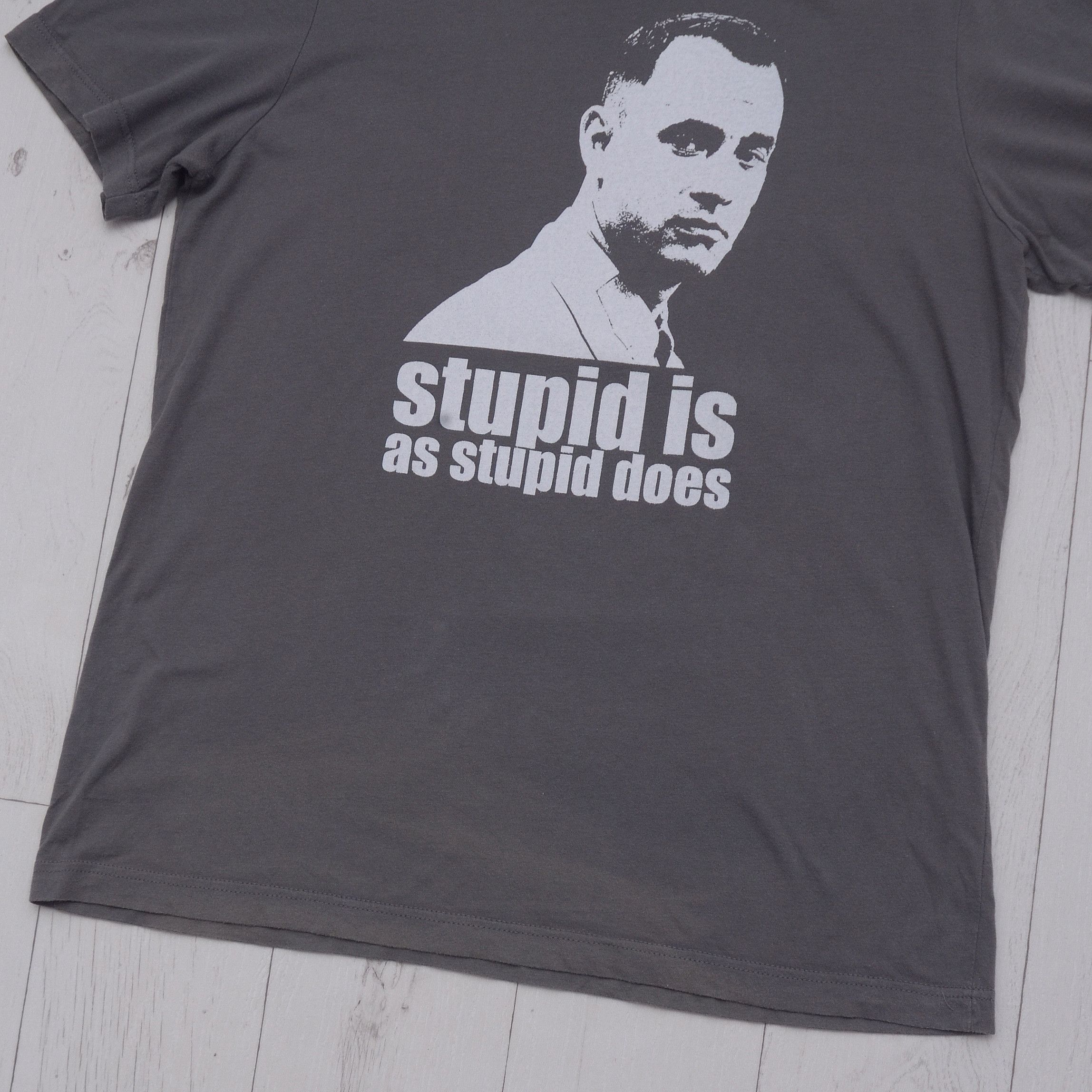 Vintage 90s Forrest Gump Stupid Is As Stupid Does Tee Y2K Size US L / EU 52-54 / 3 - 3 Thumbnail