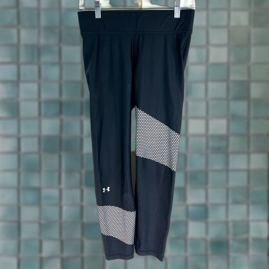 Under Armour UNDER ARMOUR Women's HeatGear Armour Graphic Ankle Crop Leggings M Black Size 32" / US 10 / IT 46 - 1 Thumbnail