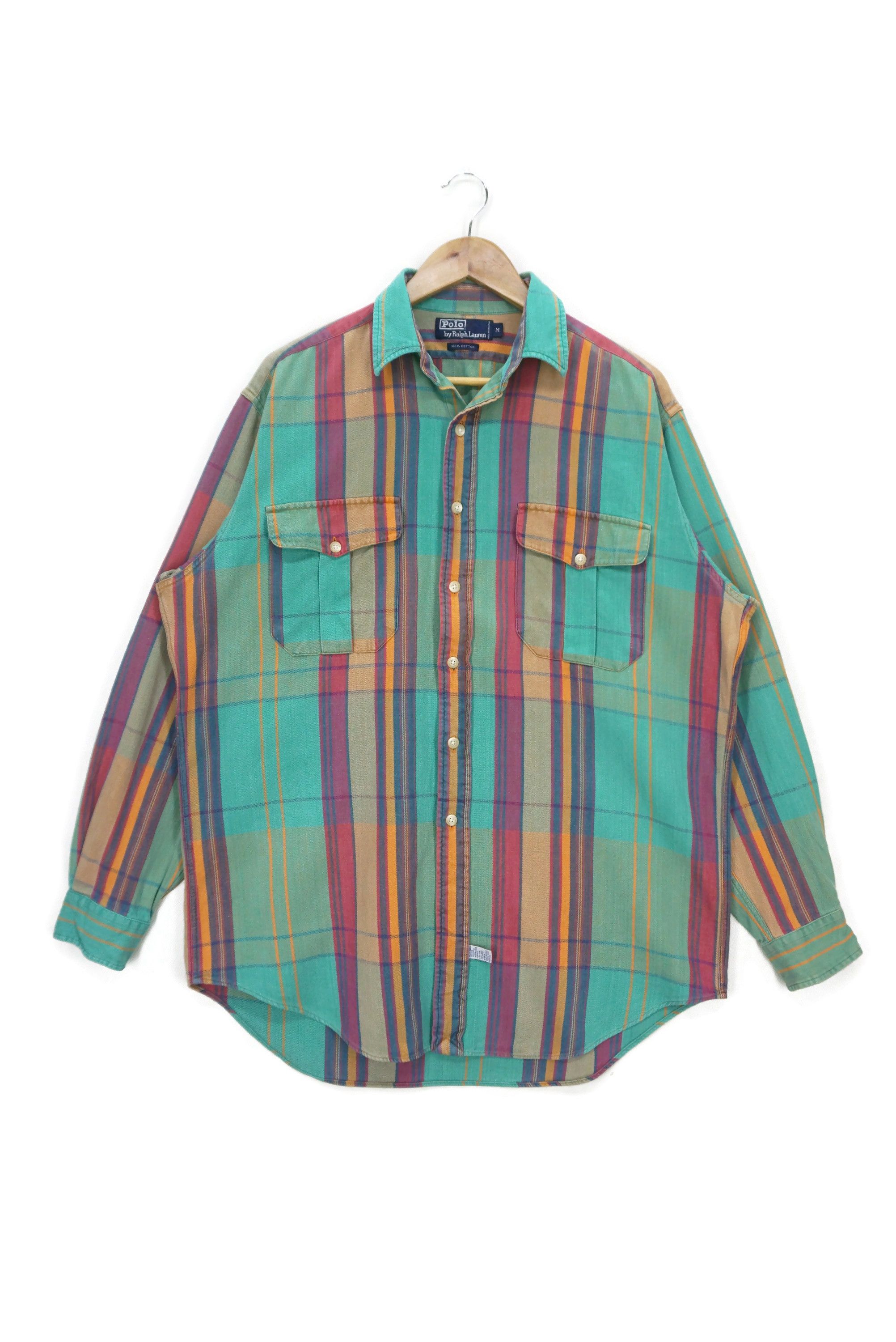 Polo Ralph Lauren Vintage Polo Baggy Flannel Size M Made in Singapore Size US M / EU 48-50 / 2 - 1 Thumbnail