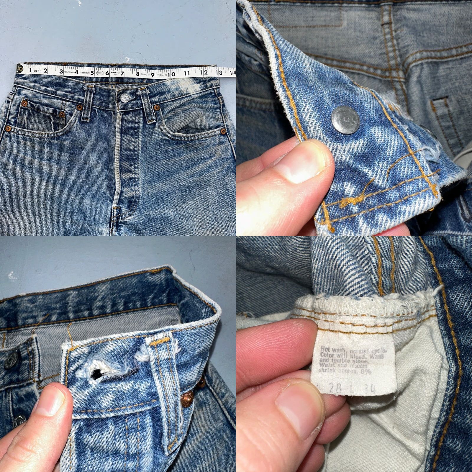 Levi's VINTAGE Levi's 501 Jeans Men 28x34 Blue Denim Straight 80s USA Selvedge Distressed Classic 501 XX Size US 28 / EU 44 - 9 Thumbnail