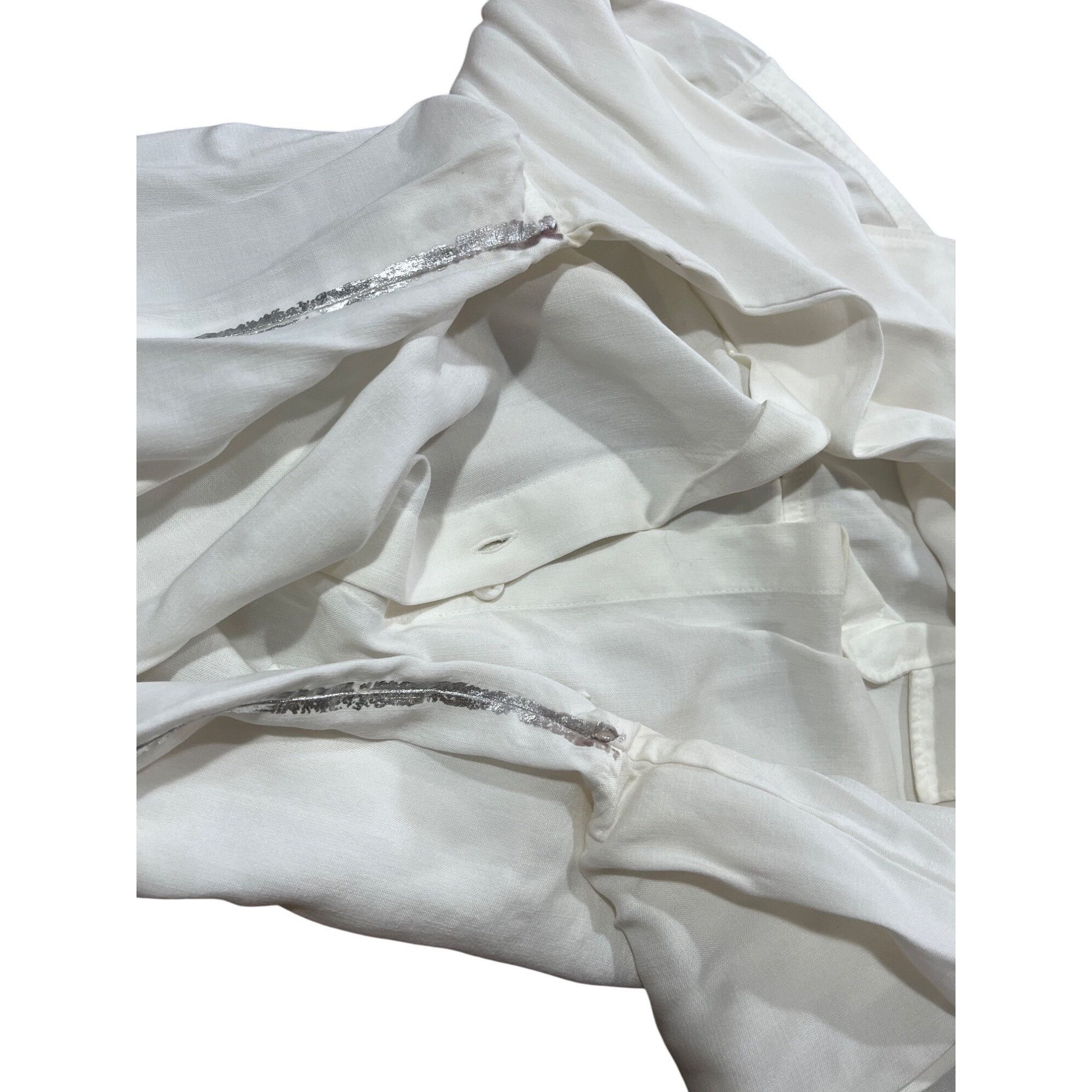 Other Cloth & Stone XS White Tencel Button-Down Shirt W/ Frayed He Size US XS / EU 42 / 0 - 10 Thumbnail
