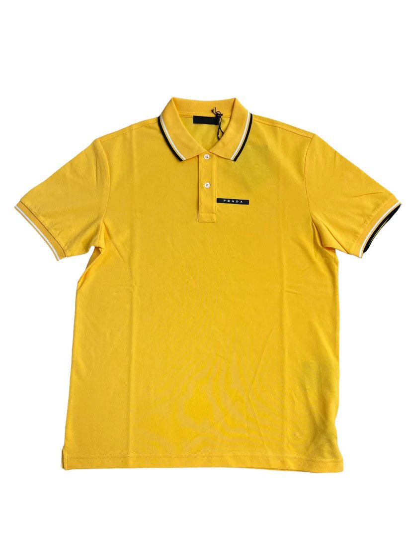 Prada o1mt1gz0924 Short Sleeve Polo Shirt in Yellow Size US XL / EU 56 / 4 - 1 Thumbnail