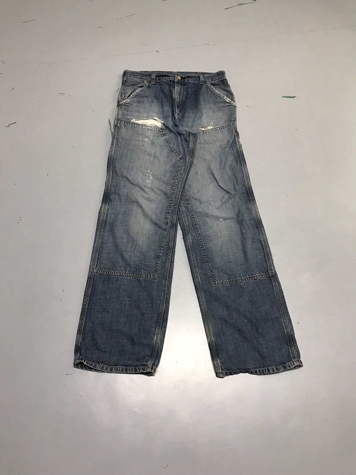 Carhartt Vintage carhartt damaged double knee denim Size US 32 / EU 48 - 1 Thumbnail