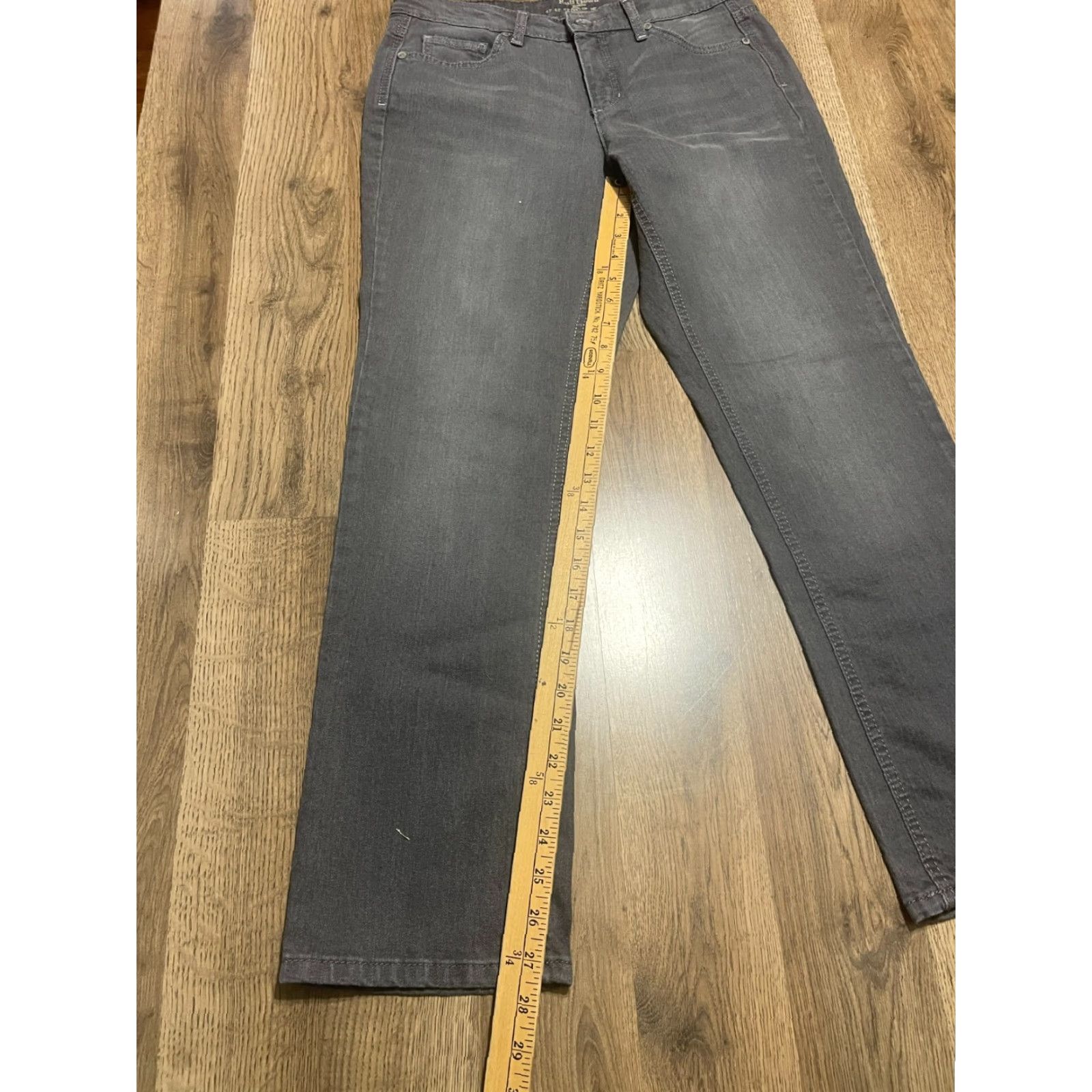 Vintage Ruff Hewn Jeans Women's 10 Petite Black Denim Straight Leg Pockets Size 32" / US 10 / IT 46 - 6 Thumbnail