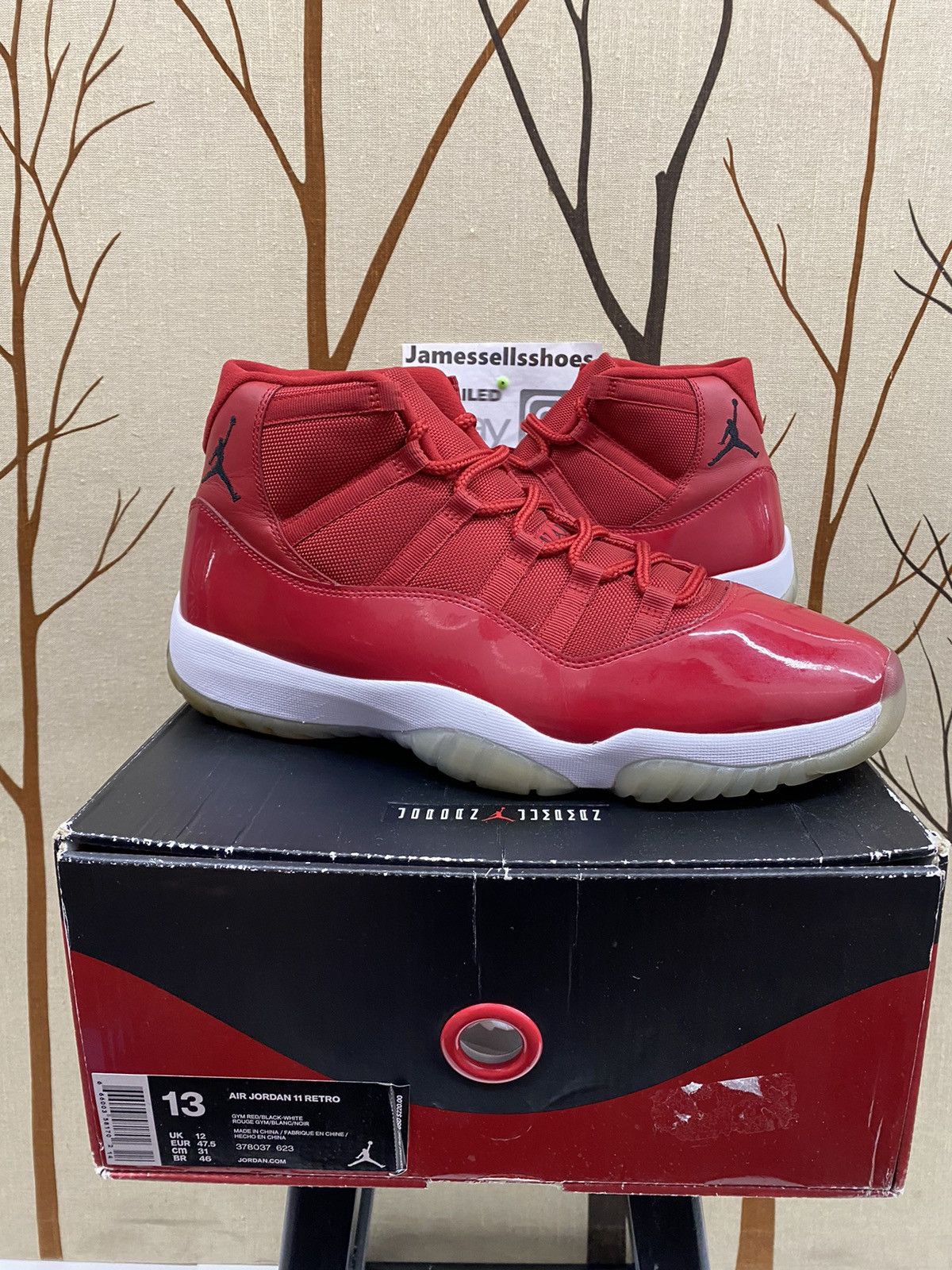 image of Jordan Nike Size 13 Air Jordan Retro 11 Win Like 96 Shoes in Red, Men's
