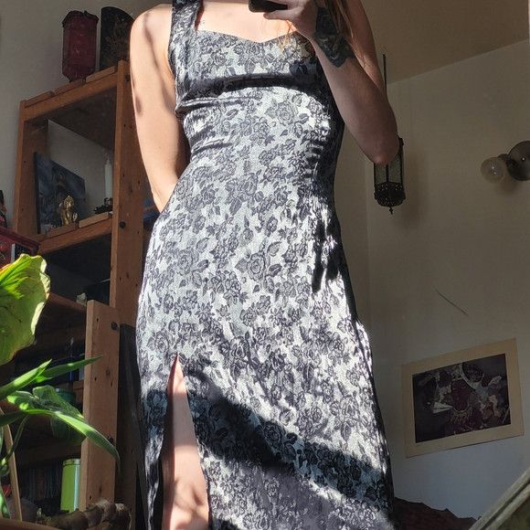 Vintage Vintage Two Roads 2R Maxi Floral Evening Dress Side Slit - S Size S / US 4 / IT 40 - 1 Thumbnail