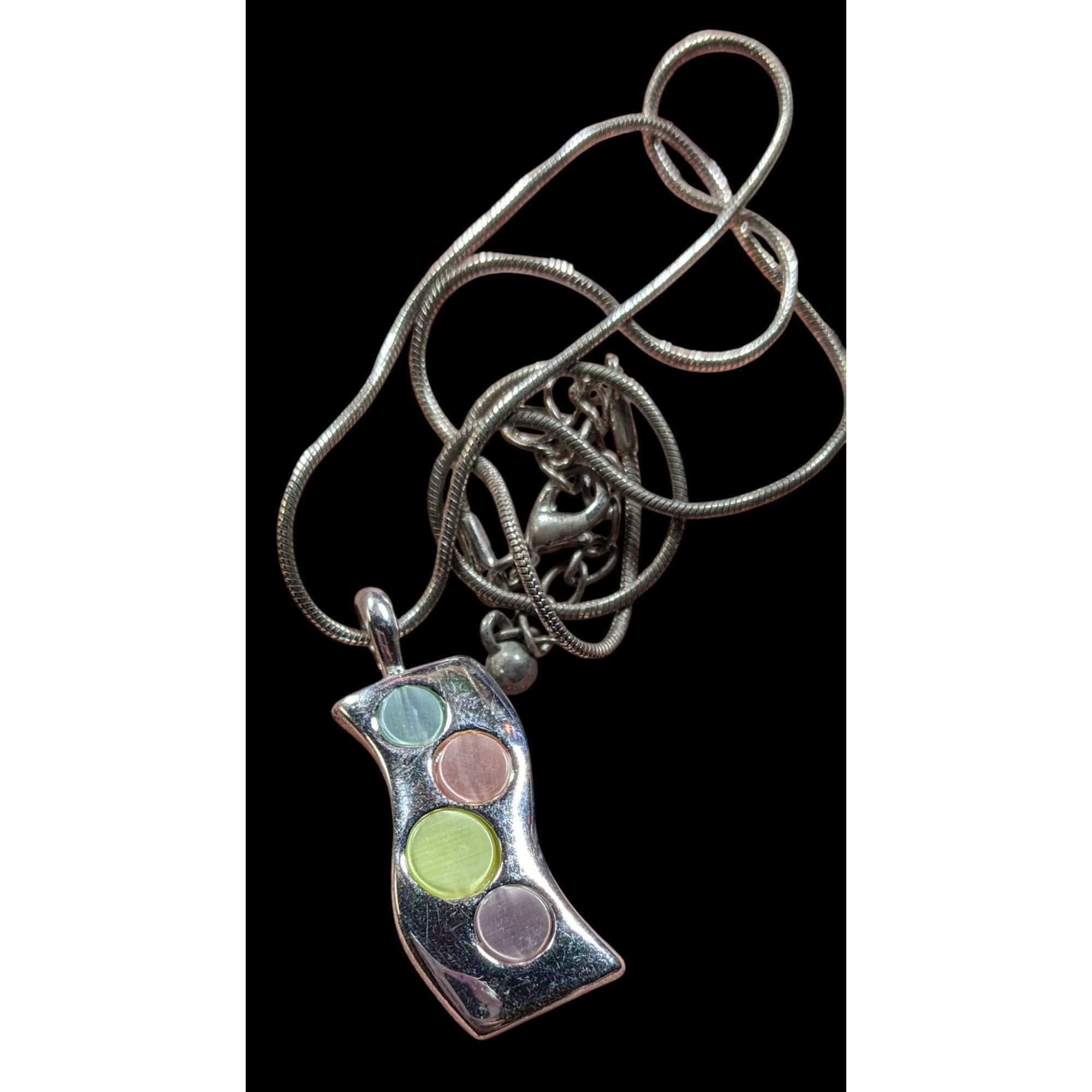 Other Modern Pendant Necklace With Pastel Dyed Shell Inlay Size ONE SIZE - 3 Thumbnail