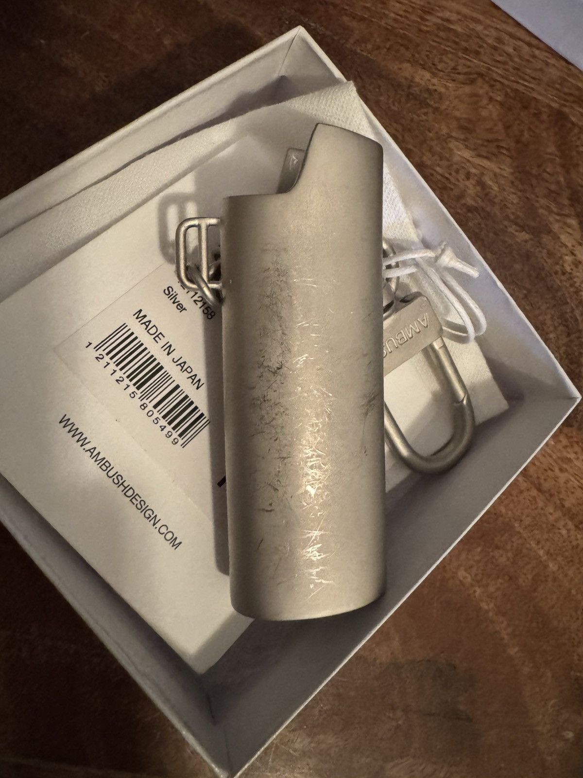 Ambush Design Ambush Logo Lighter Case Key Chain L Silver, 12112158, New Size ONE SIZE - 4 Thumbnail
