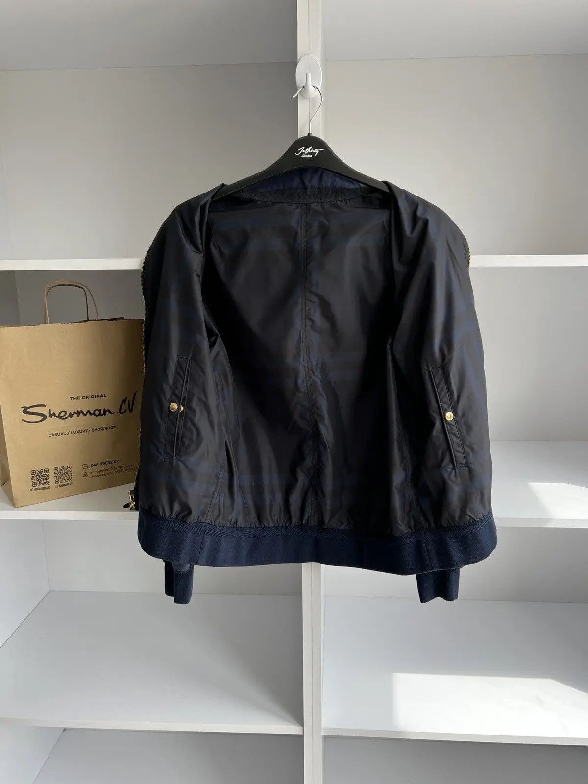 Burberry × Vintage Vintage Burberry Blue Plaid Reversible Double-Zipper Jacket Size US L / EU 52-54 / 3 - 19 Thumbnail