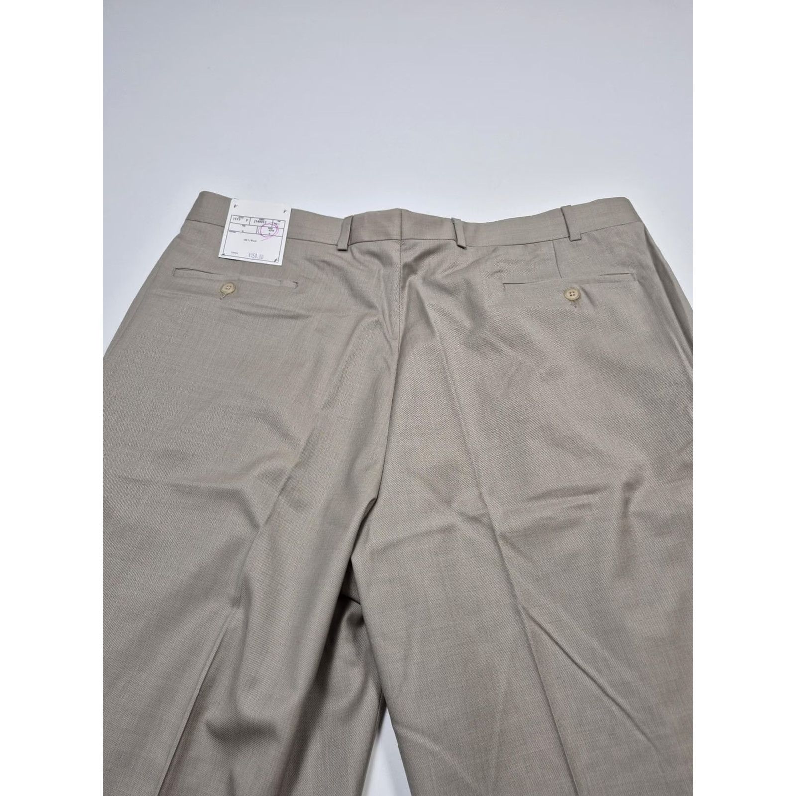 Calvin Klein Calvin Klein Dress Pants Mens 40x36 Beige Wool Pleated Unhemmed Canada NWT Size US 40 / EU 56 - 7 Thumbnail