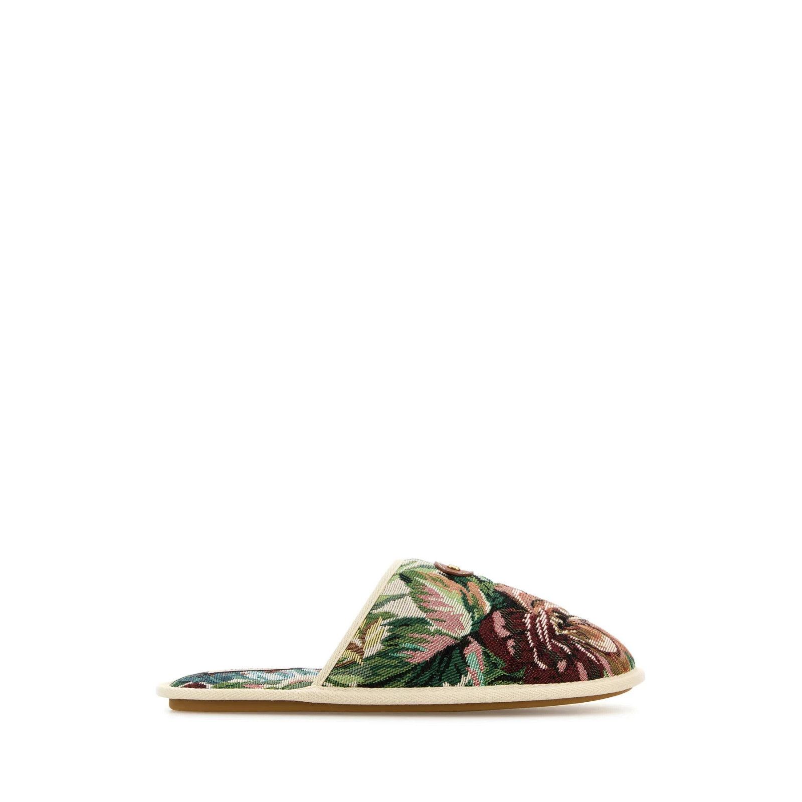 DOLCE&GABBANA Ta Chambre Printed Fabric Slippers New & Authe