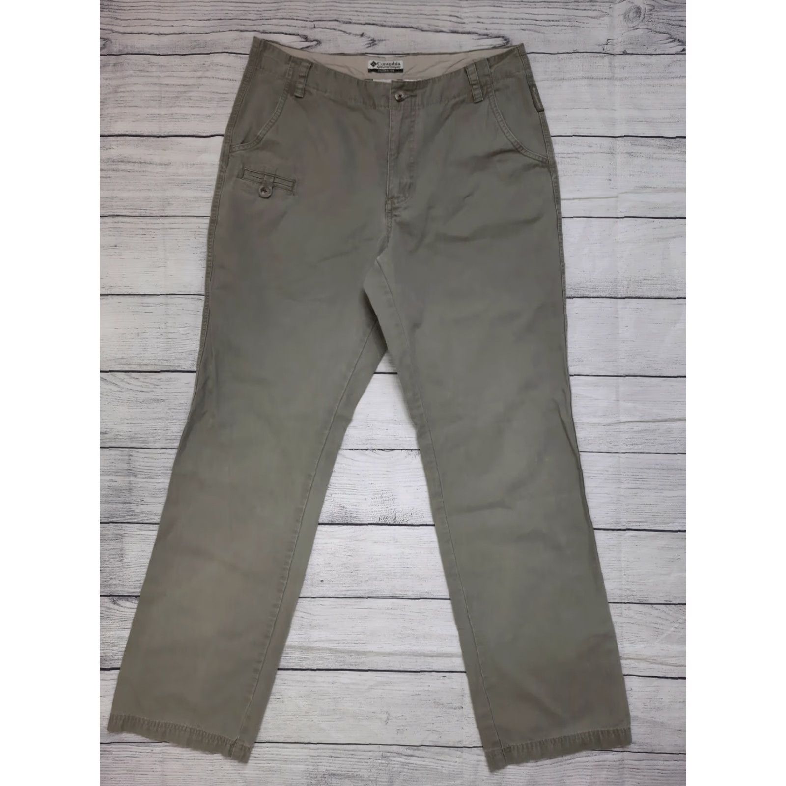 Vintage Columbia Pants Women 10P Relaxed Chino Canvas Hiking Cargo Beige Khaki 30 x 31 Mens Womens Boys Girls Size 32" / US 10 / IT 46 - 5 Thumbnail