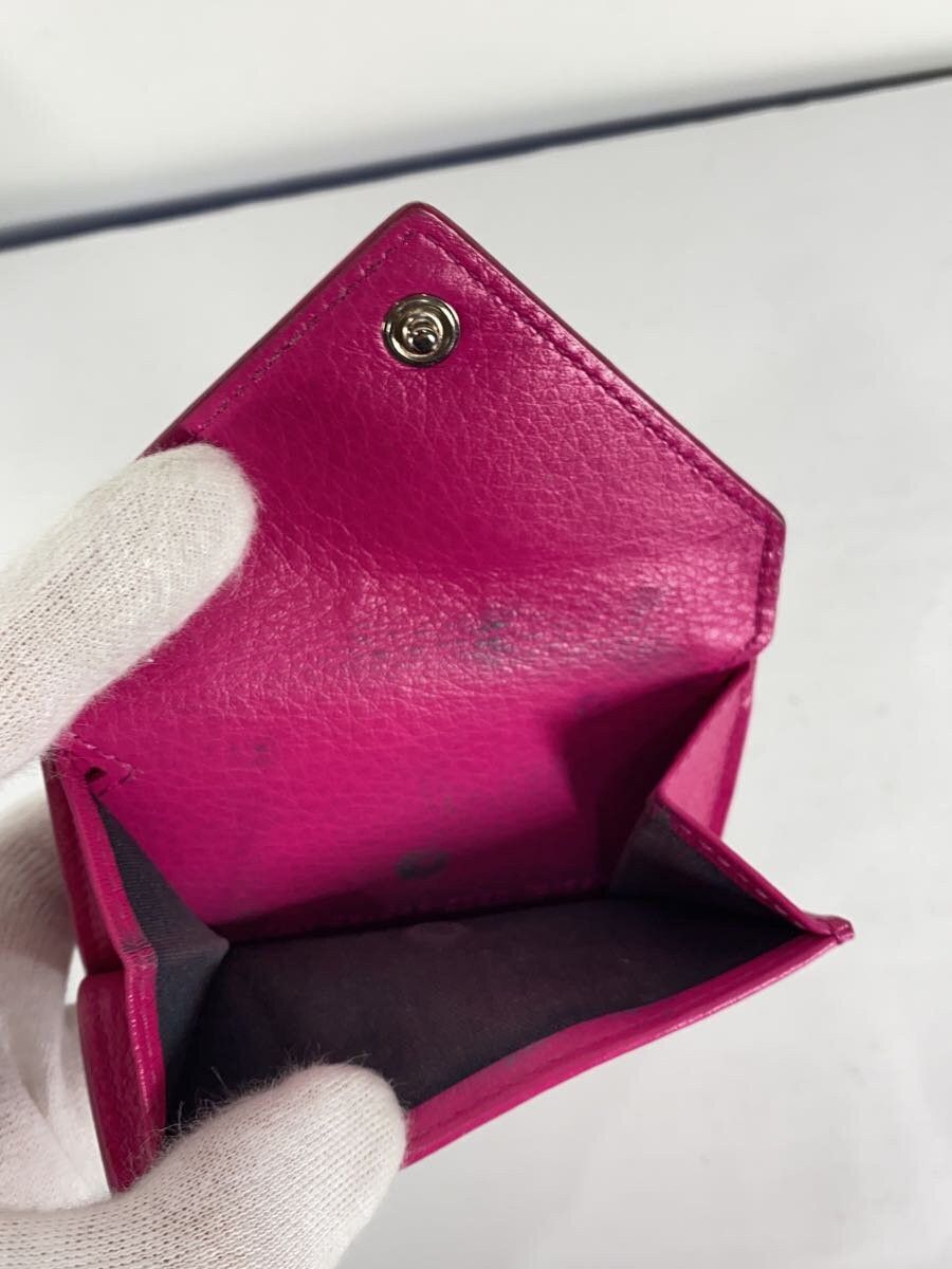 Balenciaga Balenciaga Leather Tri-Fold Wallet Pink Size ONE SIZE - 6 Thumbnail
