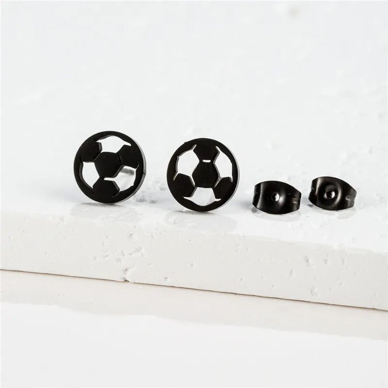 Jewelry Football Mini Stud Earrings Charm Earring Gift Size ONE SIZE - 1 Preview