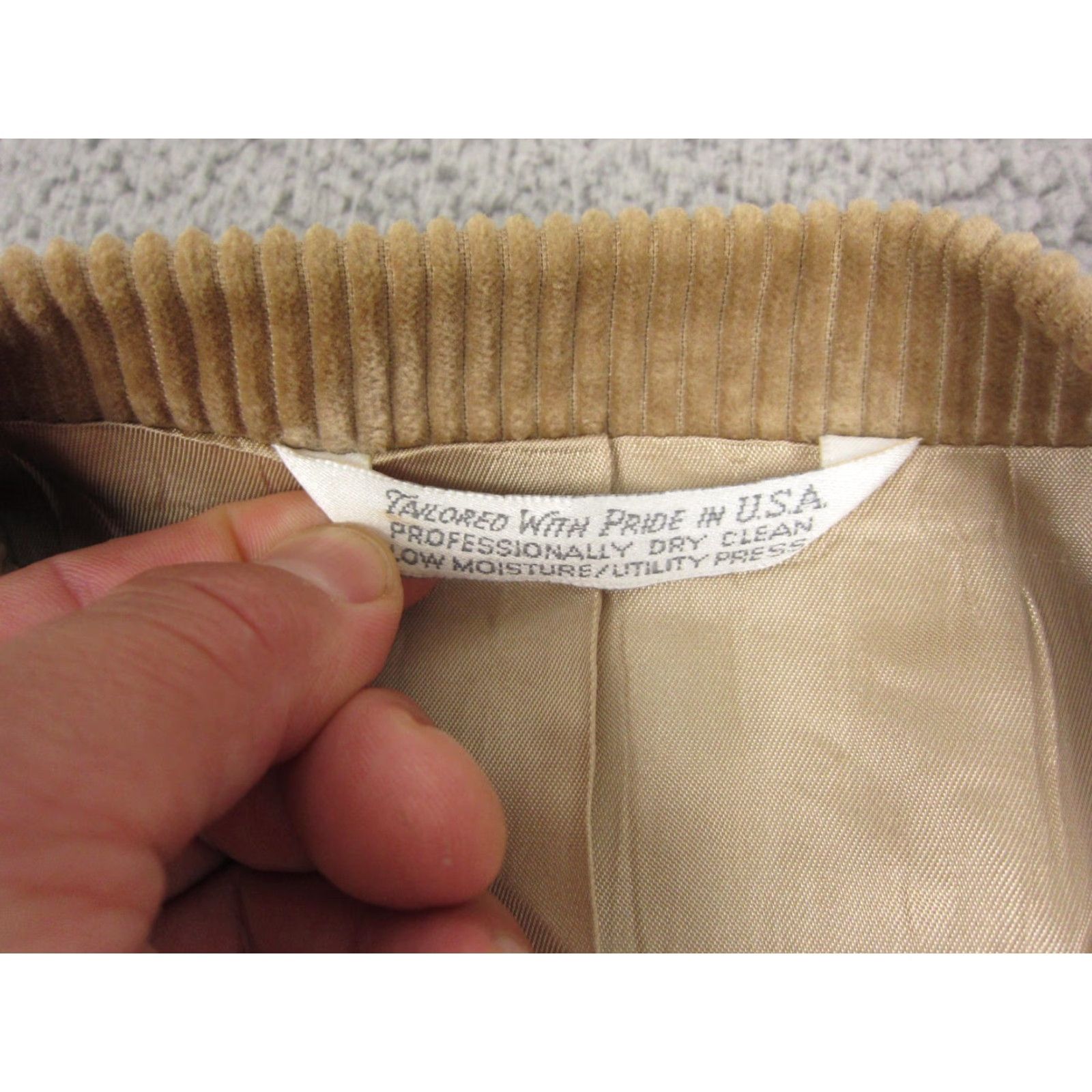 Lands' End VINTAGE Lands' End Blazer Jacket Mens 46L Corduroy Brown 90s Elbow Patch Button Front Fall Spring Pockets Casual Business Mens Size 46R - 5 Thumbnail