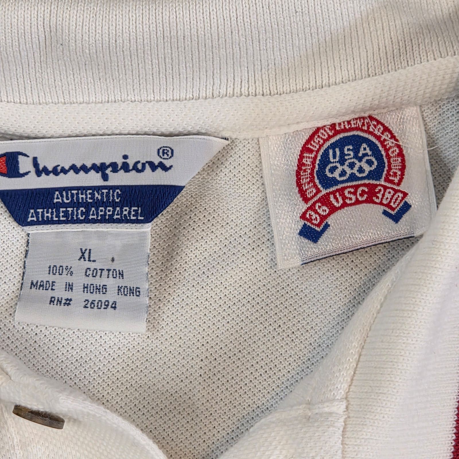 Champion Vintage 90s Champion USA Olympic Polo Shirt XL 1996 Atlanta Size US XL / EU 56 / 4 - 3 Thumbnail