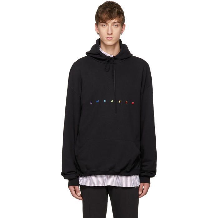 Image of Vetements Sweater Hoodie F/w 18 in Black, Men's (Size Small)