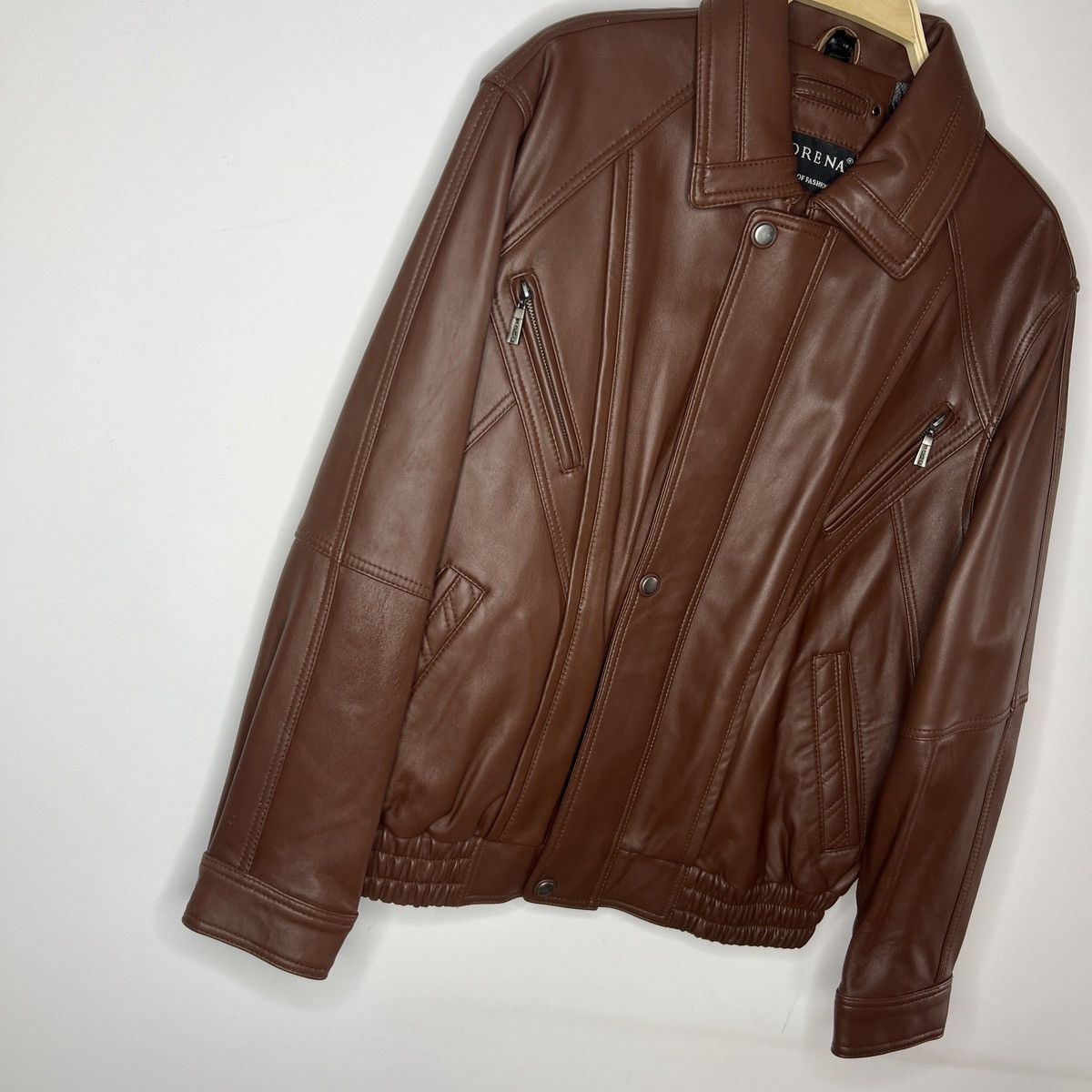 Leather × Vintage Vintage Brown Leather Motor Biker Jacket Trucker Genuine Size US M / EU 48-50 / 2 - 3 Thumbnail