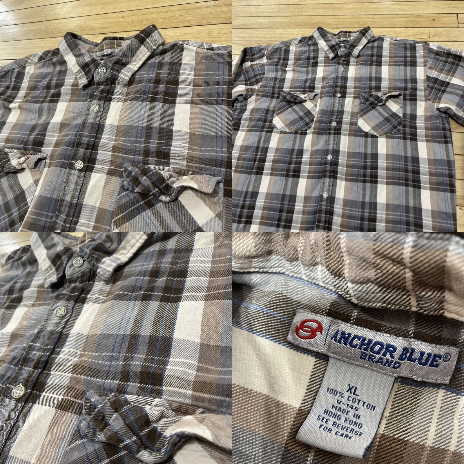 Anchor Blue VINTAGE Anchor Blue Button-Up Shirt Men XL Brown Cream Plaid Flannel Western 90s Y2K Skate Caps? Size US XL / EU 56 / 4 - 10 Thumbnail