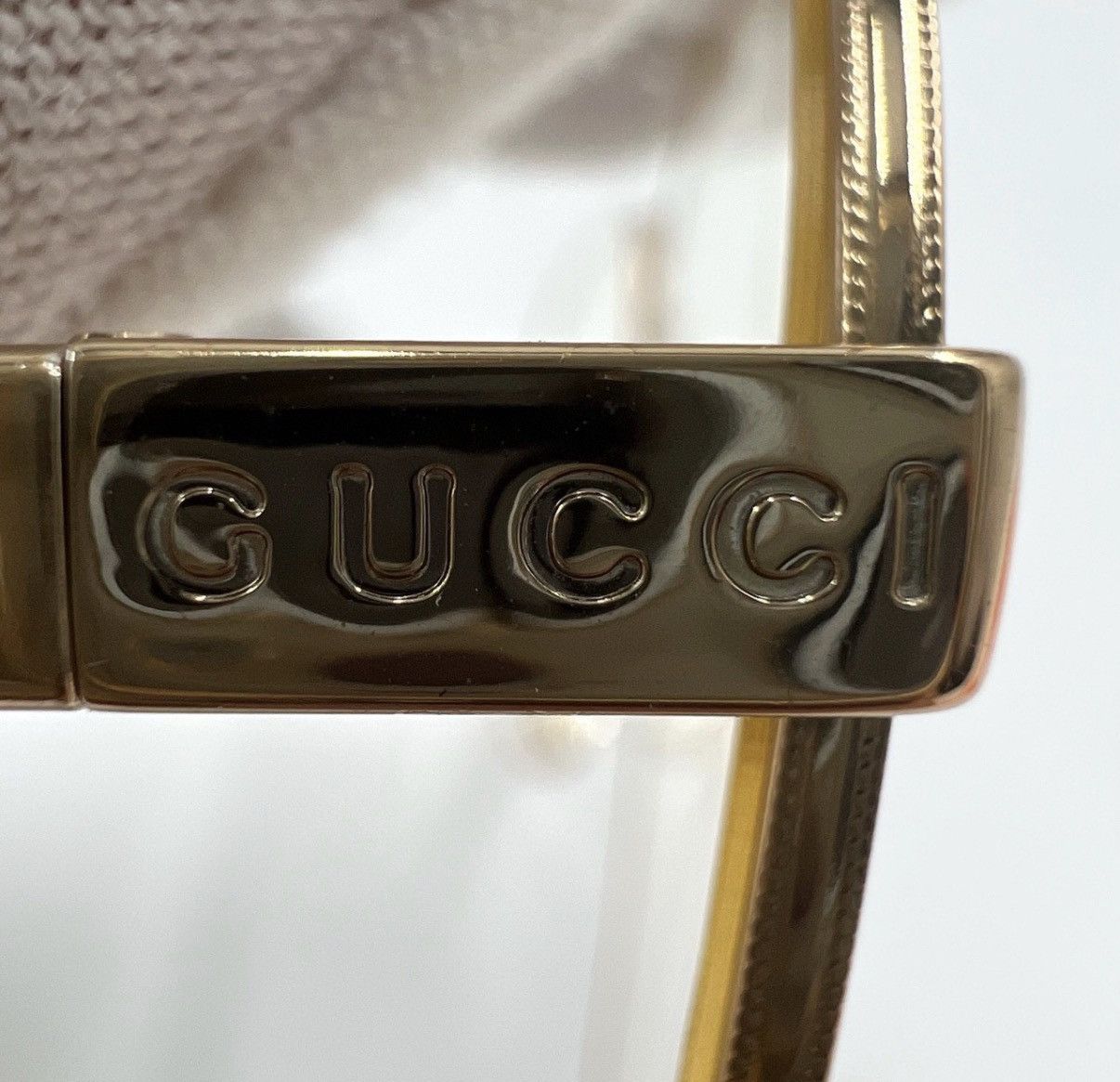 Gucci Gucci/Gold Metal Frame Large Frame Clear Glasses K12 Size ONE SIZE - 4 Thumbnail