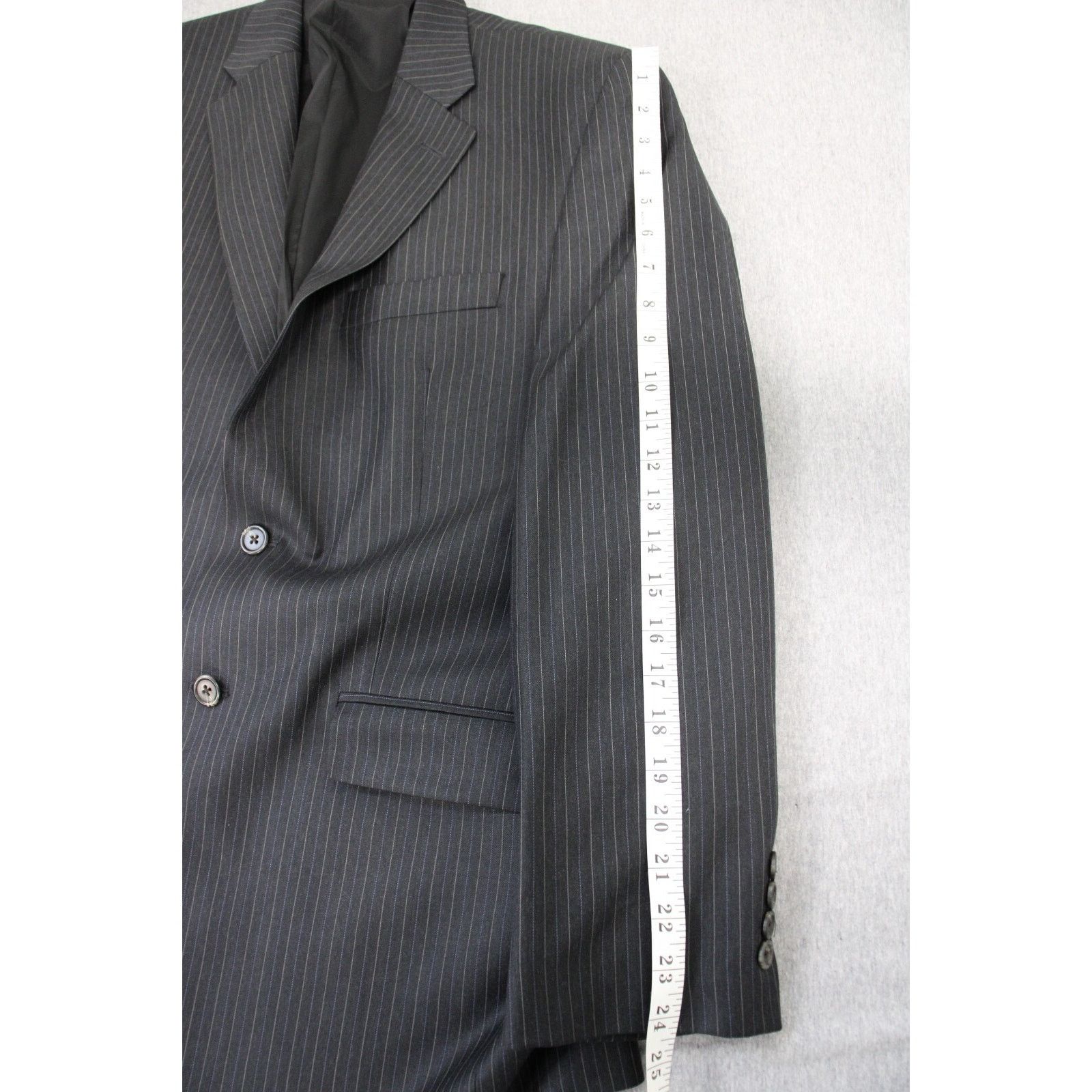 Lauren Ralph Lauren Lauren Ralph Lauren Blazert Men 40R Gray Pinstriped Wool Size 40R - 6 Thumbnail