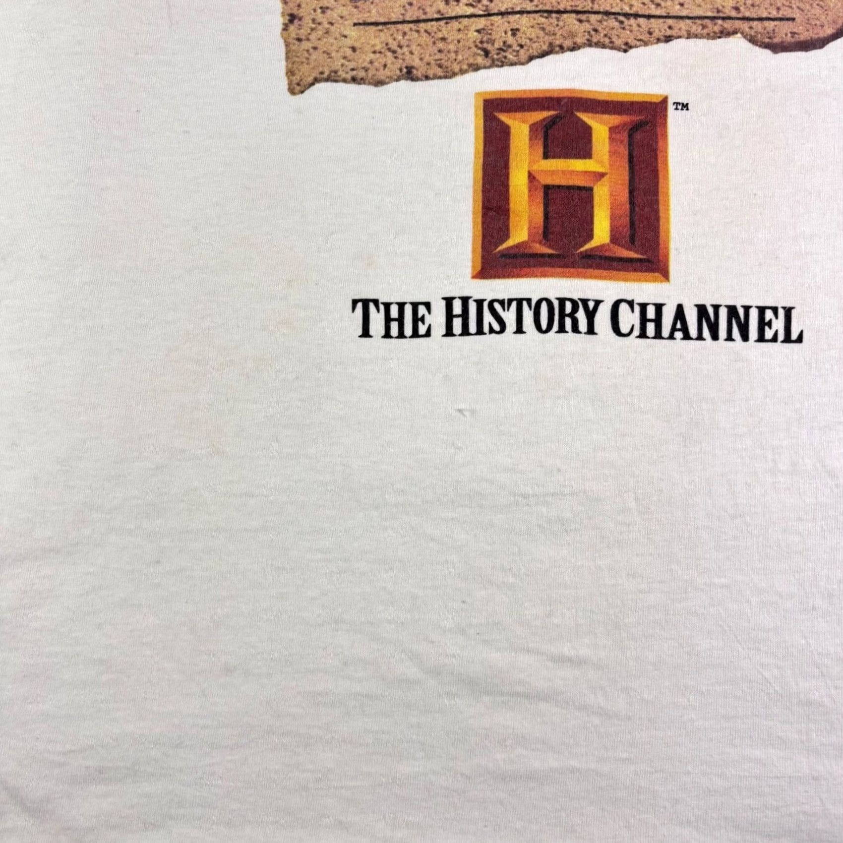 Vintage VINTAGE 1990s History Channel T Shirt Murina XL Cream White Men Short Sleeve Graphic Tee Grunge 90s Size US XL / EU 56 / 4 - 7 Thumbnail