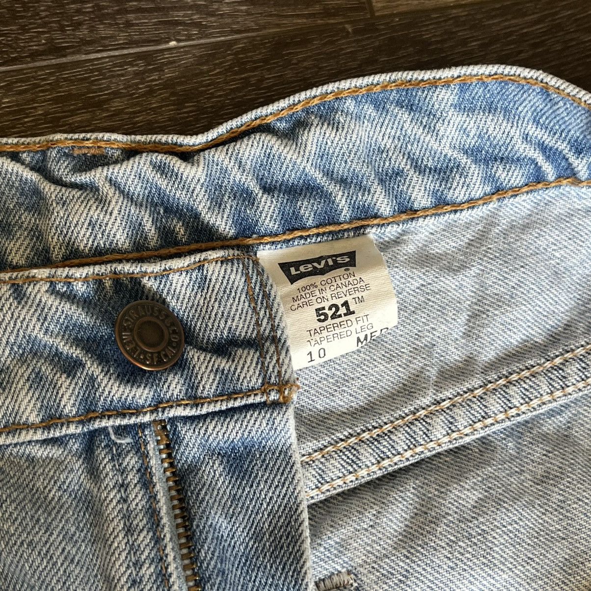 Levi's Vintage 90s Levis 521 Tapered Fit Leg Light Wash Denim Jeans Size 32" / US 10 / IT 46 - 9 Thumbnail
