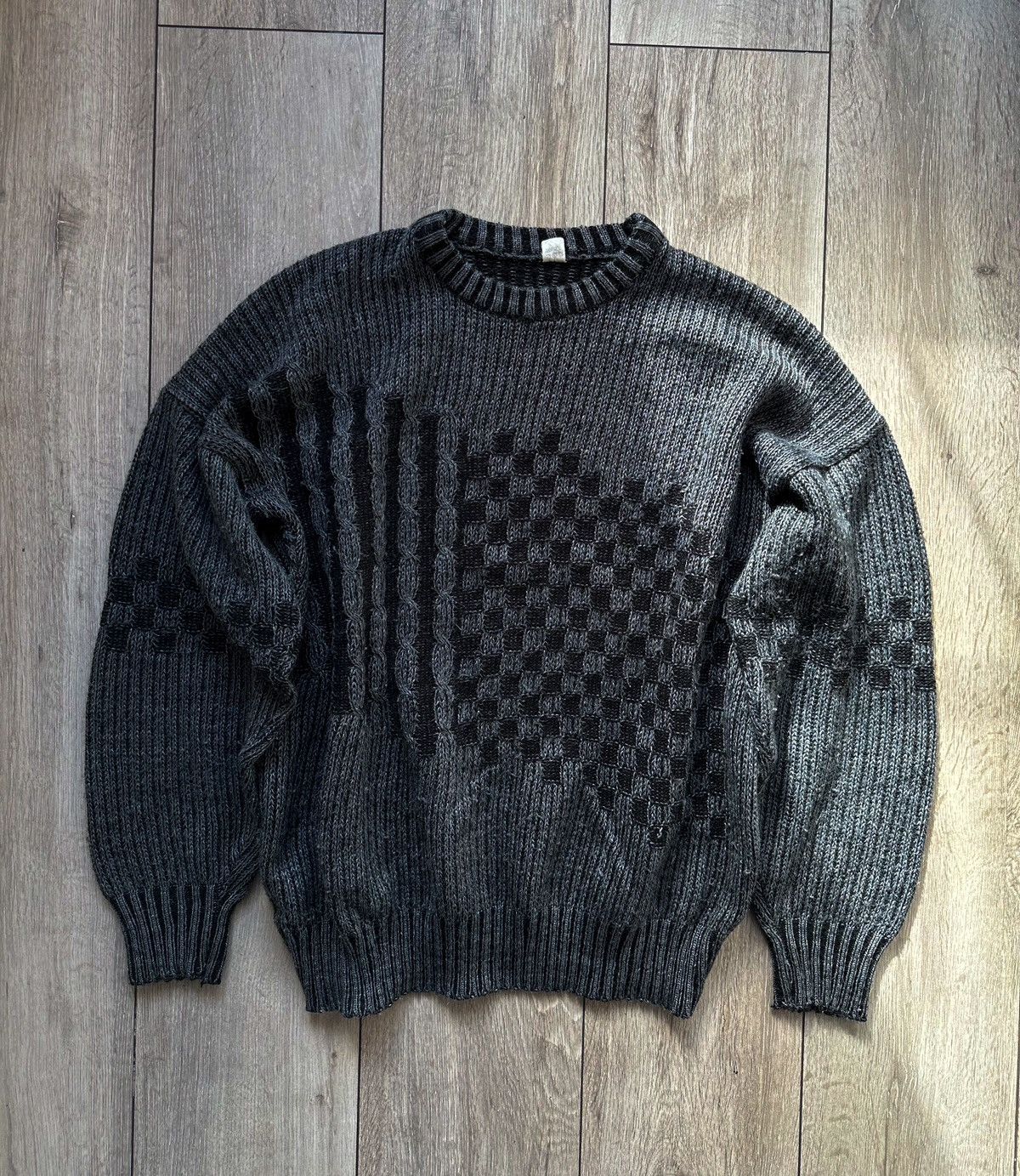 Archival Clothing Rare opium grey jumper boxy affliction grandpa knit ...