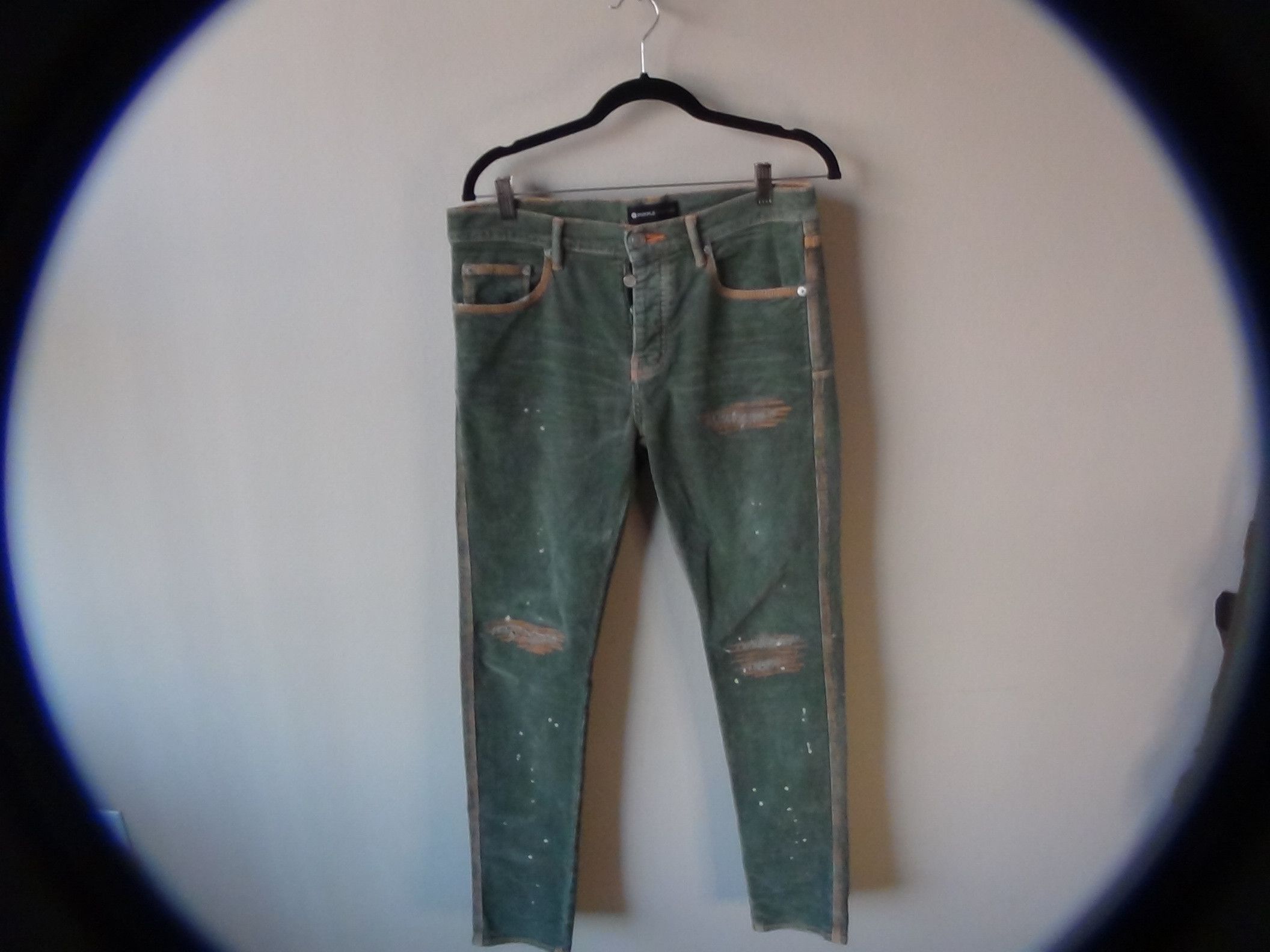 Purple Brand Purple Brand, Mens Forest Wash Repair Skinny Slim Fit Size US 31 - 2 Thumbnail
