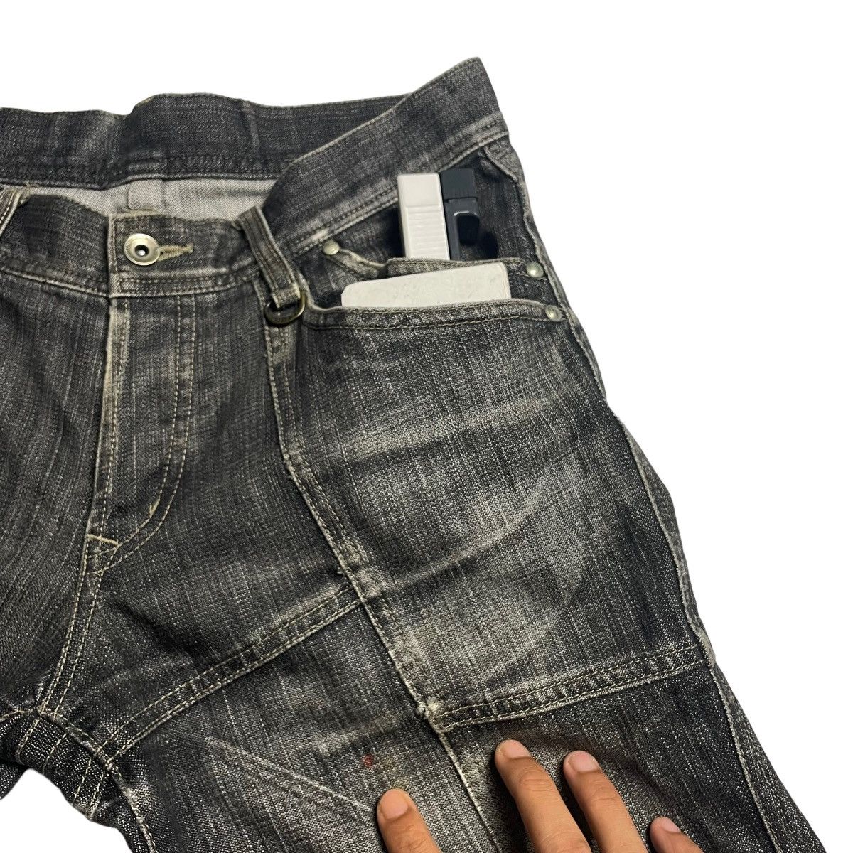 If Six Was Nine 🇯🇵 VINTAGE NICOLE CLUB FOR MEN PATCHWORK DENIM PANTS Size US 30 / EU 46 - 5 Thumbnail