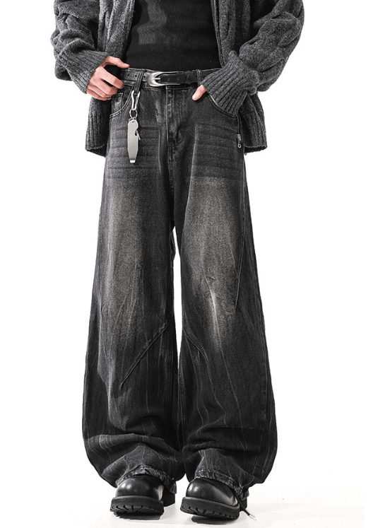 Vintage American street retro washed men's cleanfit wide-leg jeans Size US 32 / EU 48 - 2 Thumbnail