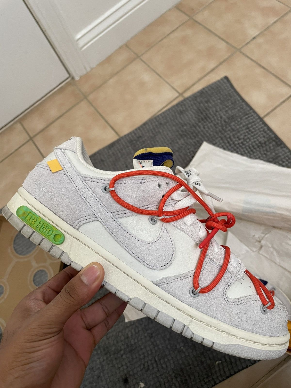 Nike × Off-White Off White Nike Dunk Low Lot 13 Size US 8.5 / EU 41-42 - 2 Thumbnail