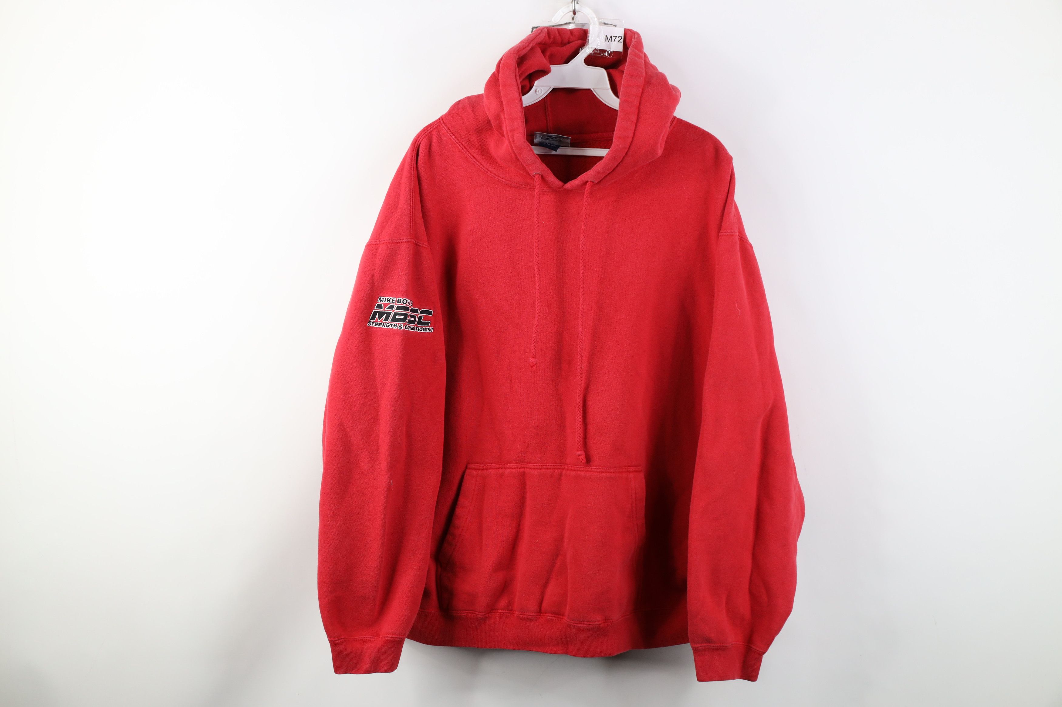 Reebok Vintage 90s Y2K Reebok Heavyweight Hoodie Sweatshirt Red Size US L / EU 52-54 / 3 - 1 Thumbnail