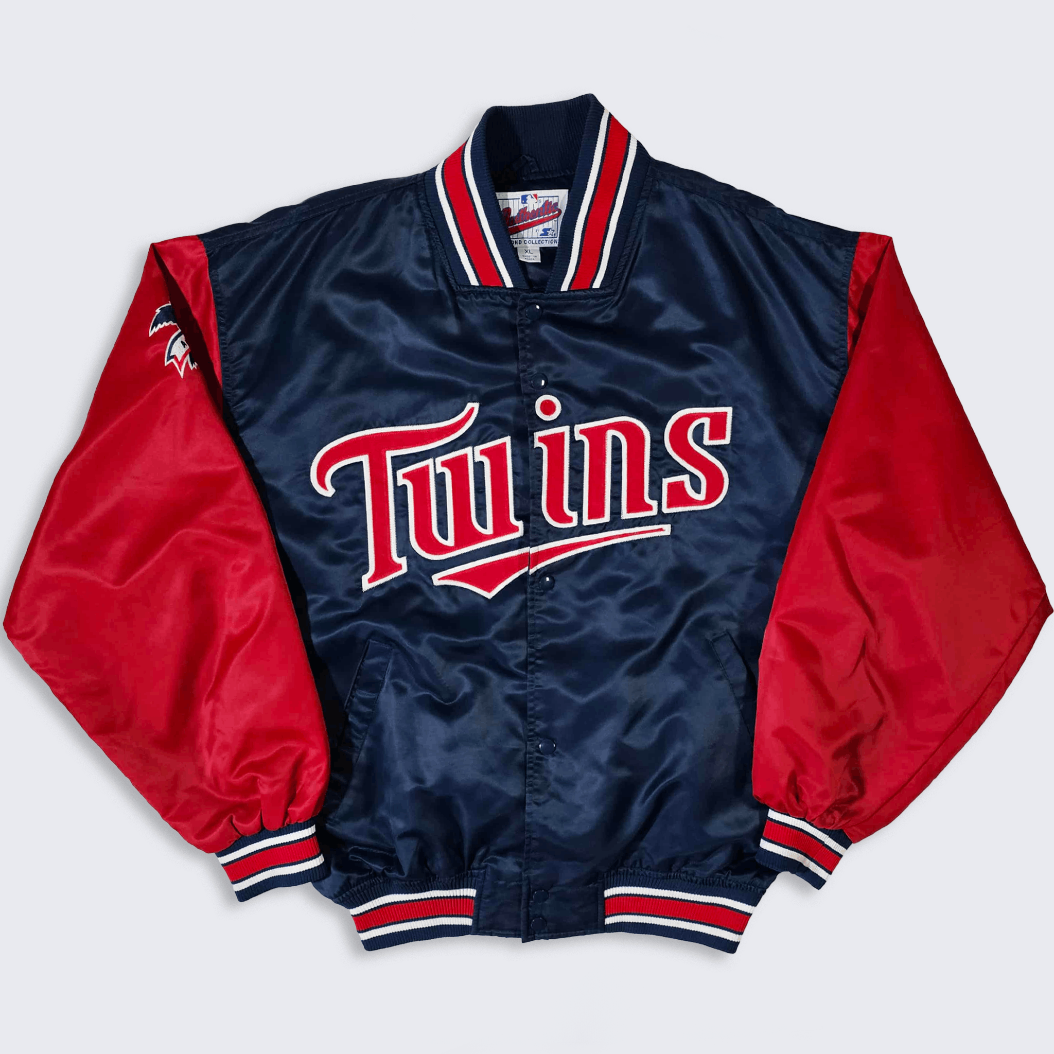 MLB Minnesota Twins Vintage 90s Starter Satin Bomber Jacket Size US XL / EU 56 / 4 - 1 Thumbnail
