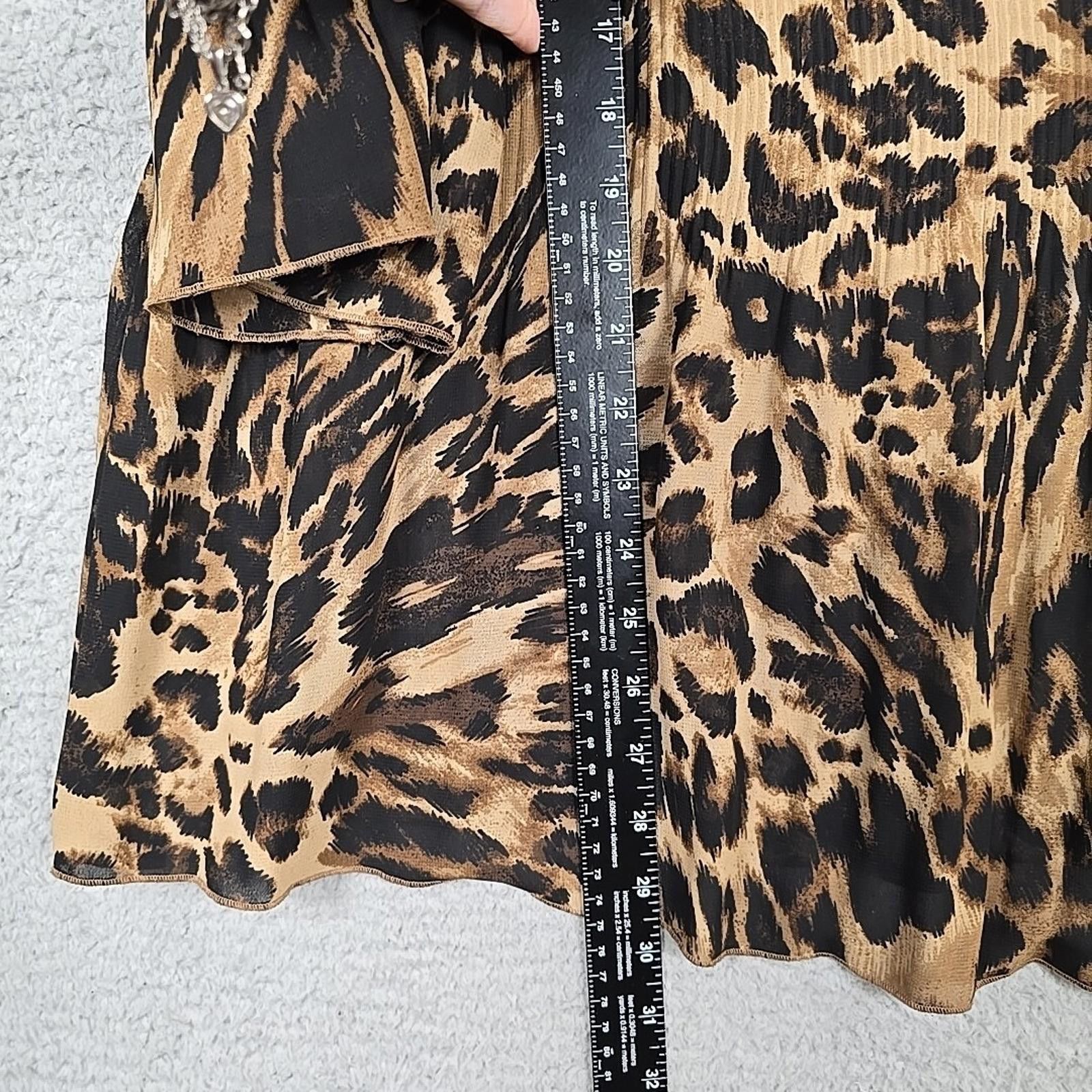 Other JMS Womens Plus Size 3X Leopard Print Pleated Top 3/4 Sleeve Size 3XL / US 20-22 - 11 Thumbnail