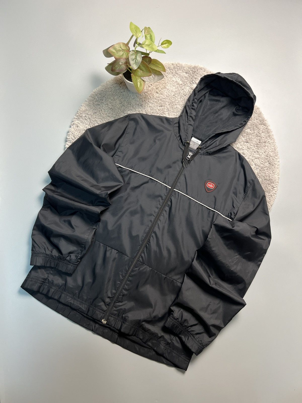 Nike × Vintage Vintage 90’s Nike Nylon Track Jacket Drill Mini Swoosh Y2k Size US M / EU 48-50 / 2 - 1 Thumbnail