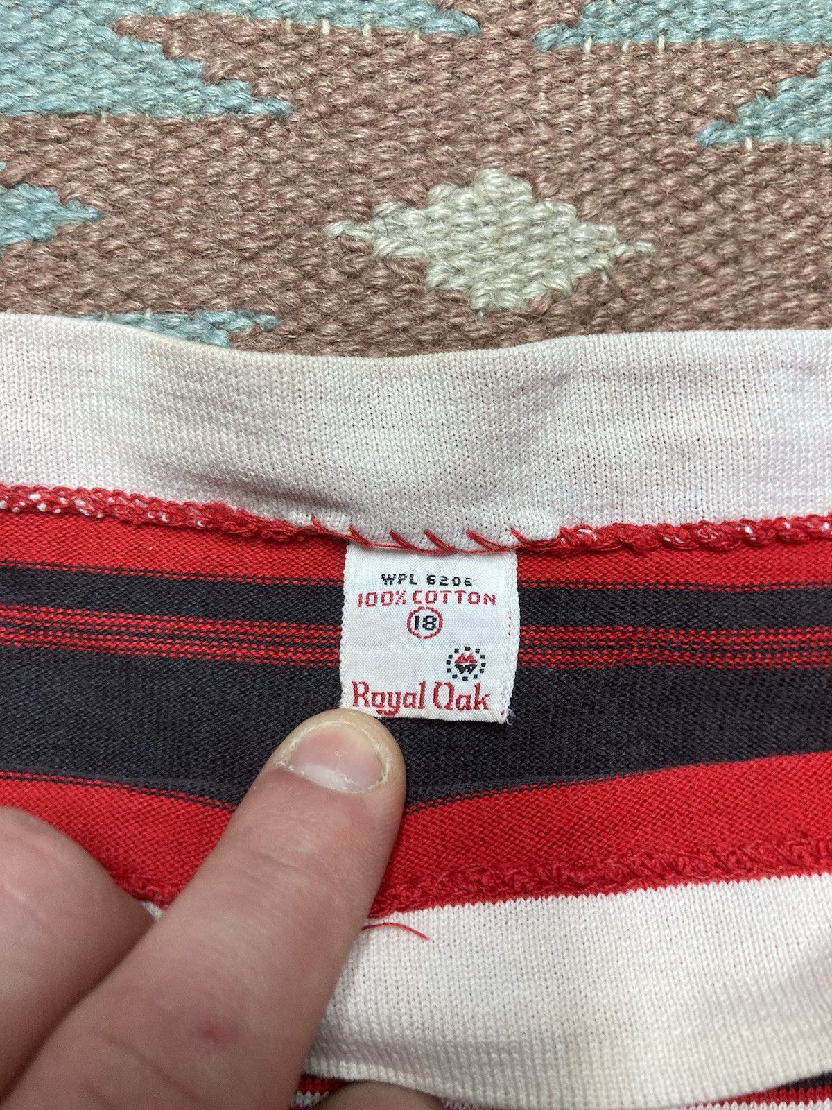 Vintage 50s striped t shirt boat neck collar cotton boys 18 adult S Size S / US 4 / IT 40 - 5 Thumbnail