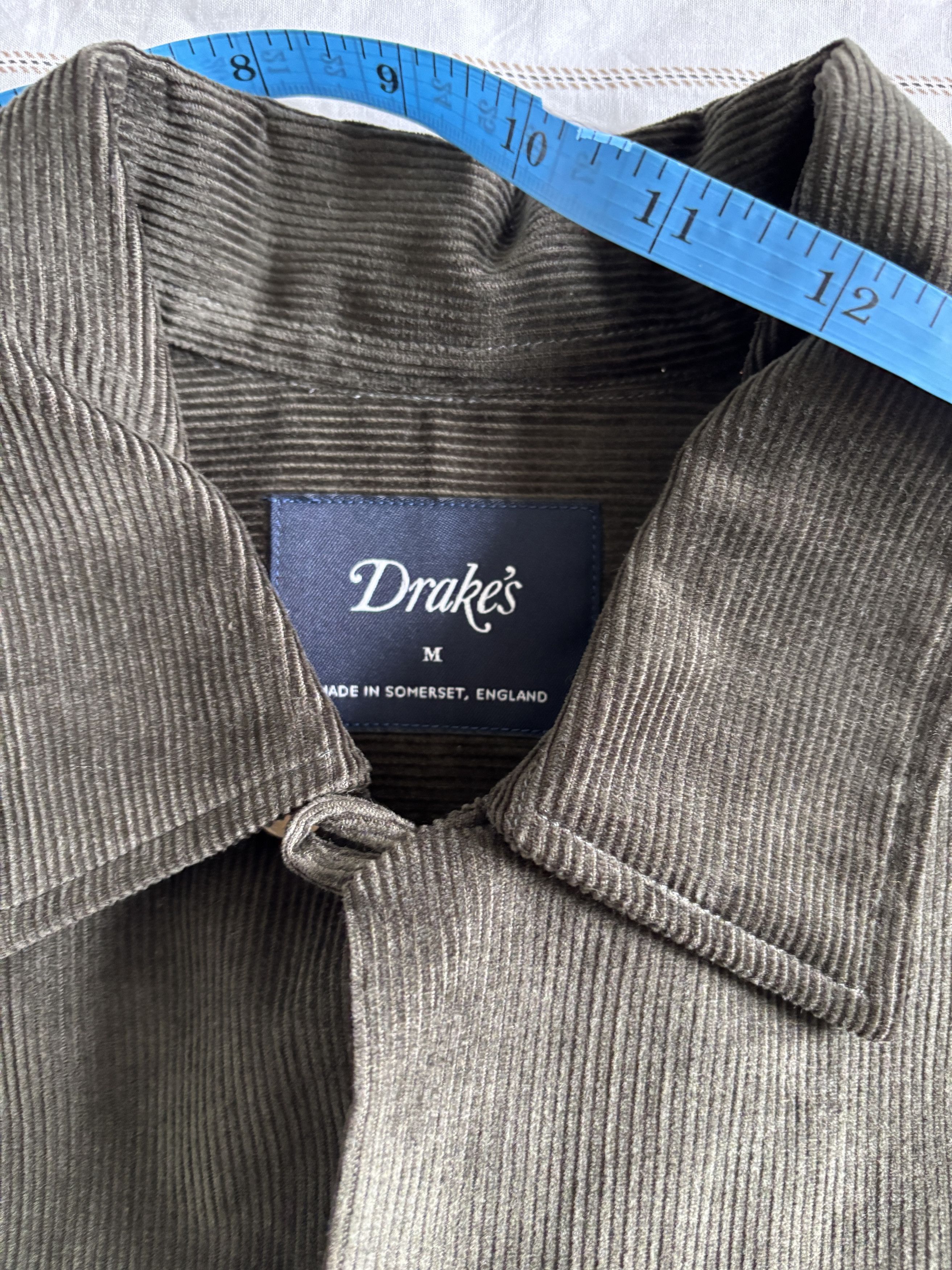 Drake's Drakes Khaki Corduroy Camp Collar Long Sleeve Shirt - Medium Size US M / EU 48-50 / 2 - 5 Thumbnail