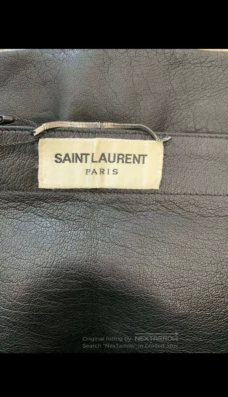 Saint Laurent Paris Saint Laurent Paris Black Cinch Waist Glossy Patent Leathe Size 37" - 5 Thumbnail