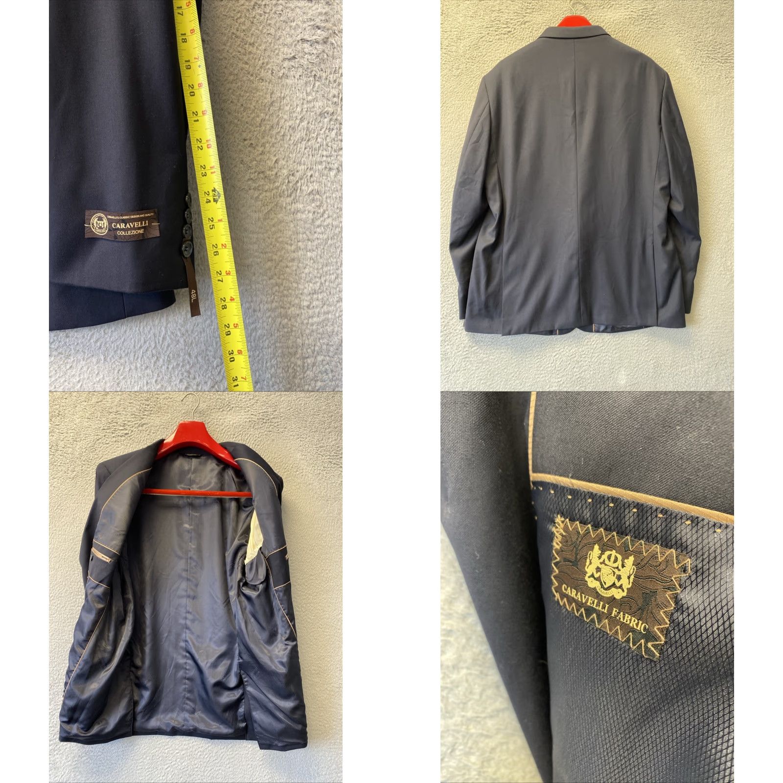Vintage Caravelli Blazer Men’s 48 Black Sport Jacket Tuxedo Notch Lapel Regular" Size 48R - 8 Thumbnail
