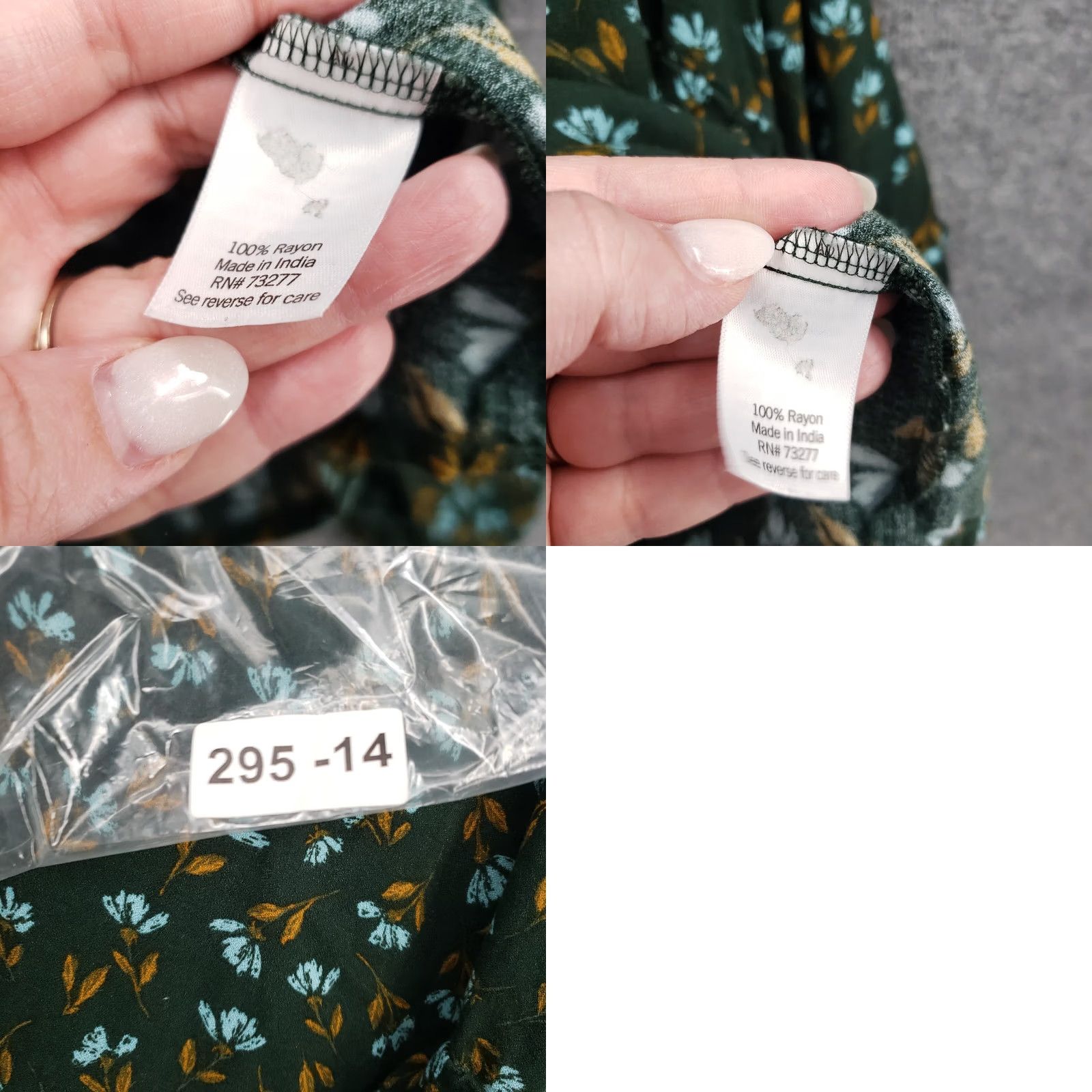 Vintage Sonoma Blouse Womens 3X Plus Green Floral Ruffle Long Sleeve Boho Peasant Top Size XXL / US 16-18 / IT 52-54 - 8 Thumbnail
