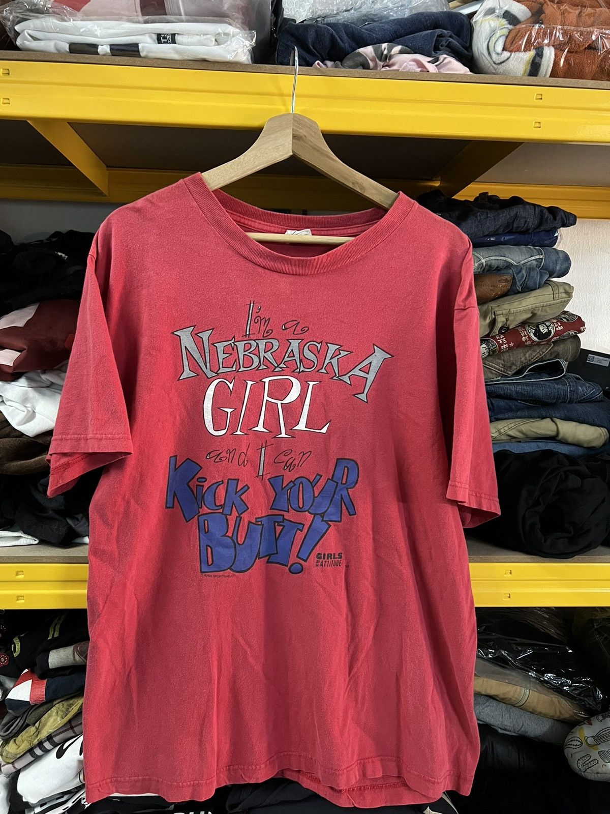 Vintage VTG NEBRASKA GIRL KICK YOUR BUTT Size US L / EU 52-54 / 3 - 1 Thumbnail