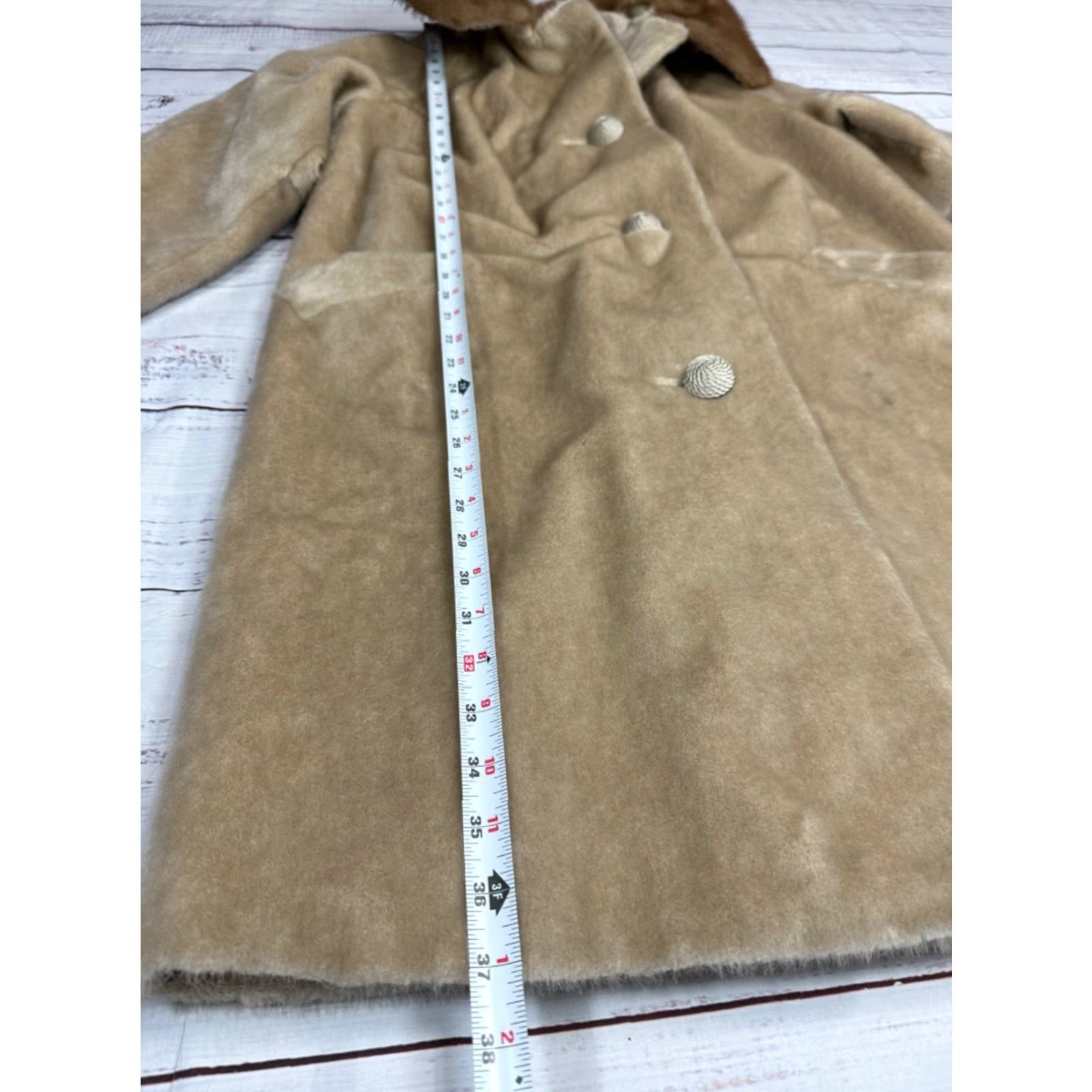Vintage VINTAGE Brazotta Coat/Mink Collar Beige Faux Fur Mid Length Women Sz M Size M / US 6-8 / IT 42-44 - 2 Thumbnail
