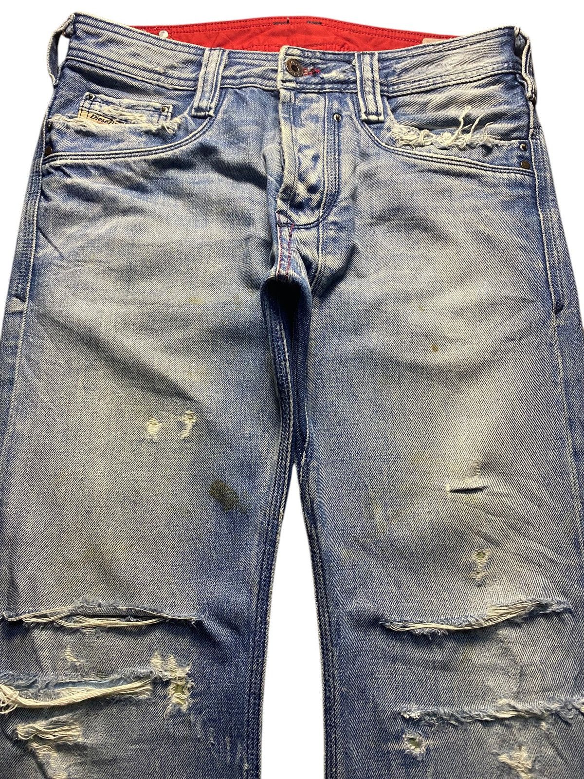 Diesel Black Gold Diesel Timmen Jeans Ripped Denim 0071J Size US 31 - 3 Thumbnail