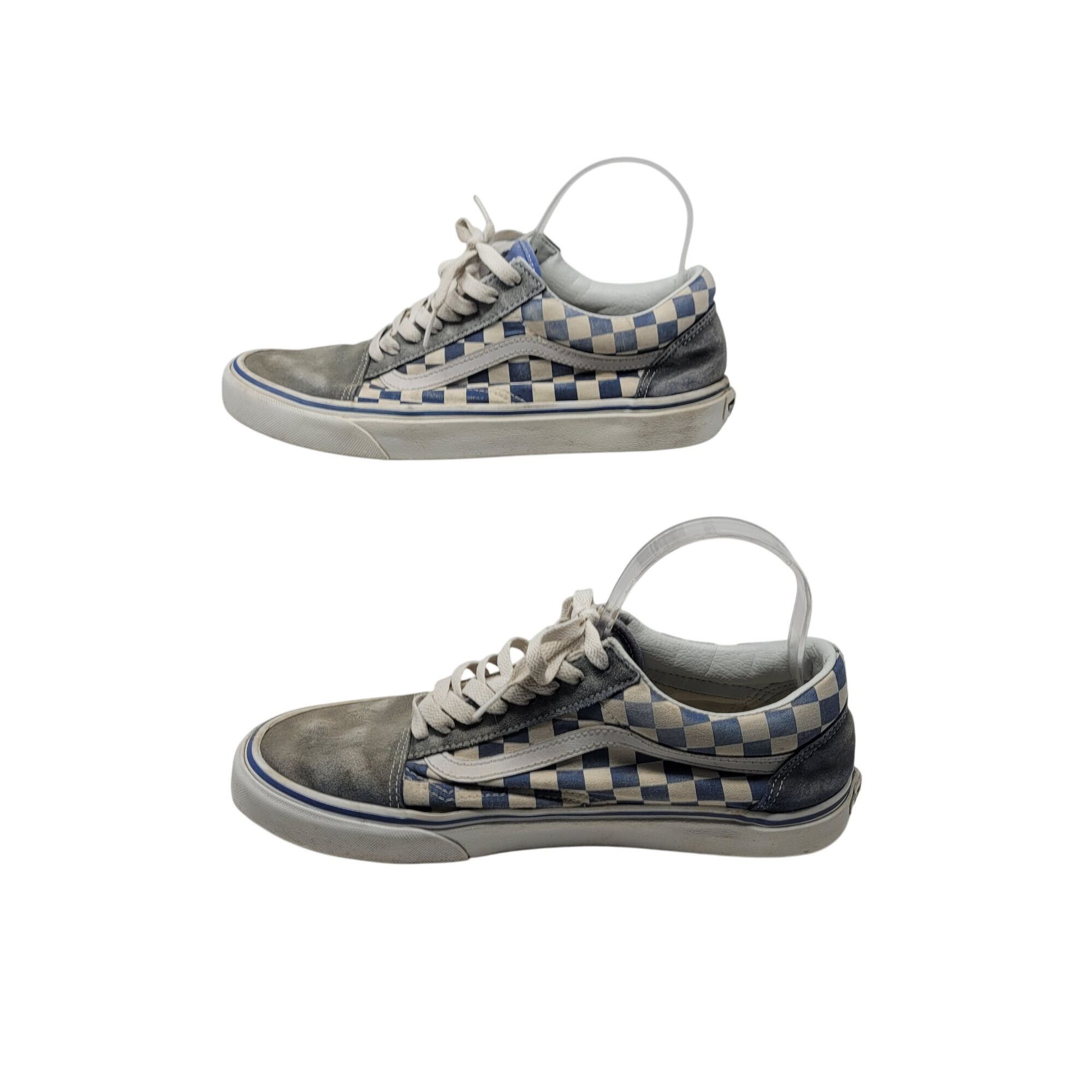 Vans Vans Blue White Suede Checkered Old Skool Sneakers Sz 9.5 Me Size US 9.5 / EU 42-43 - 5 Thumbnail