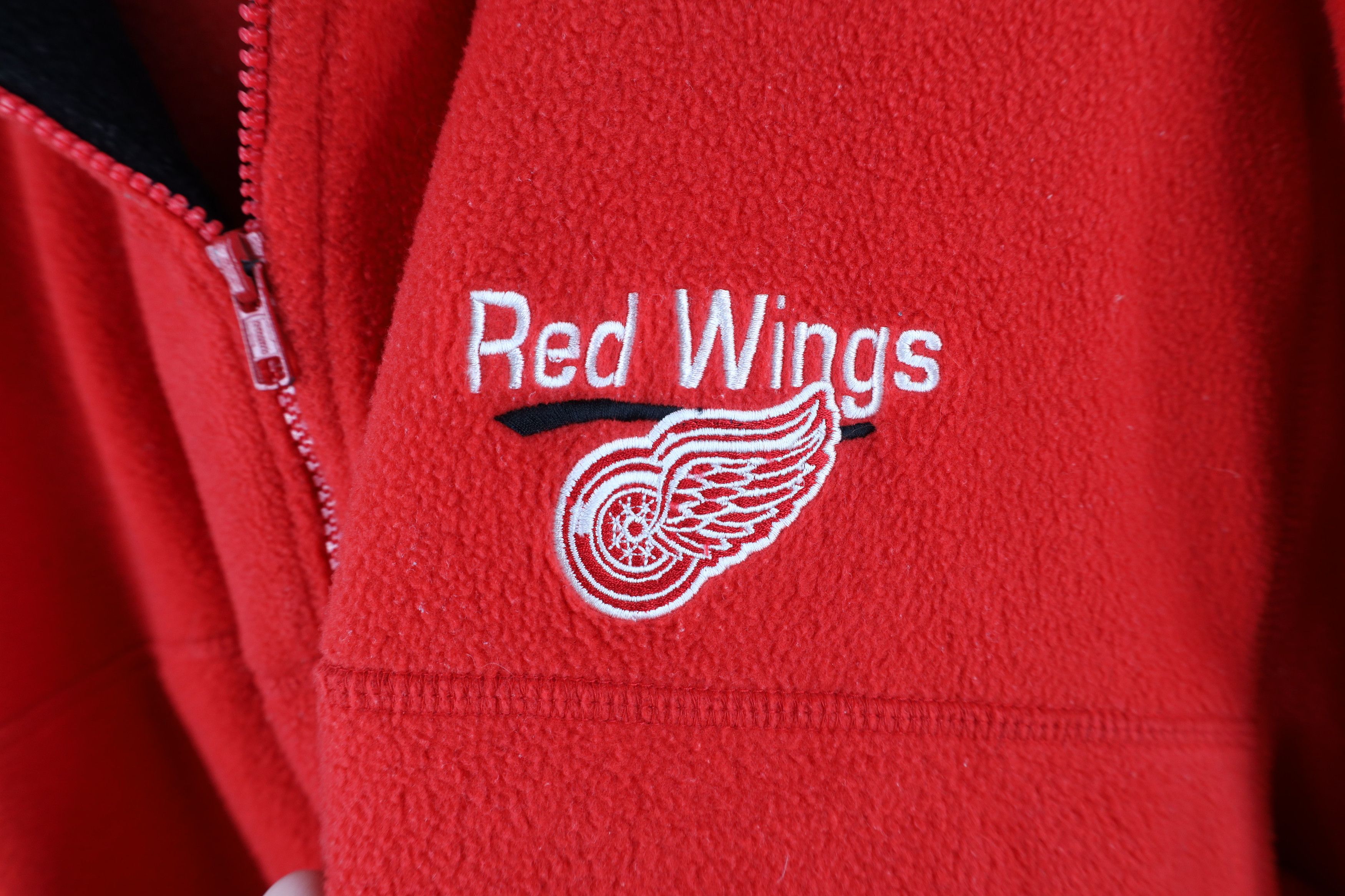 Vintage Vintage 90s Detroit Red Wings Hockey Half Zip Fleece Sweater Size US XL / EU 56 / 4 - 4 Thumbnail