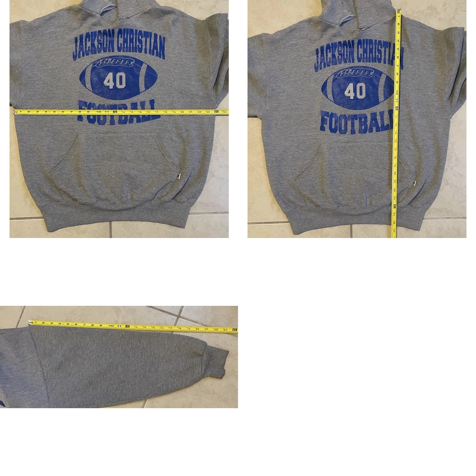 Russell Athletic VINTAGE Russell Athletic Hoodie Men L Gray Football School 90s Grunge Jackson Christian Faded Pullover Track Size US L / EU 52-54 / 3 - 9 Thumbnail