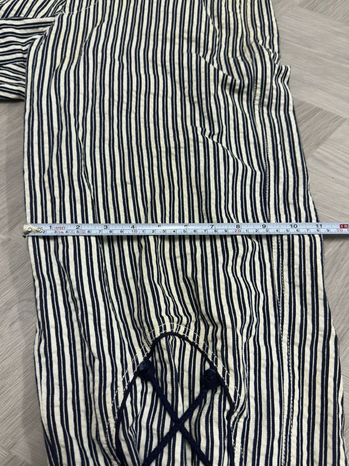 Giorgio Armani Vtg Emporio Armani Vertical Stripe Adjustable String Pant Size US 29 - 9 Thumbnail